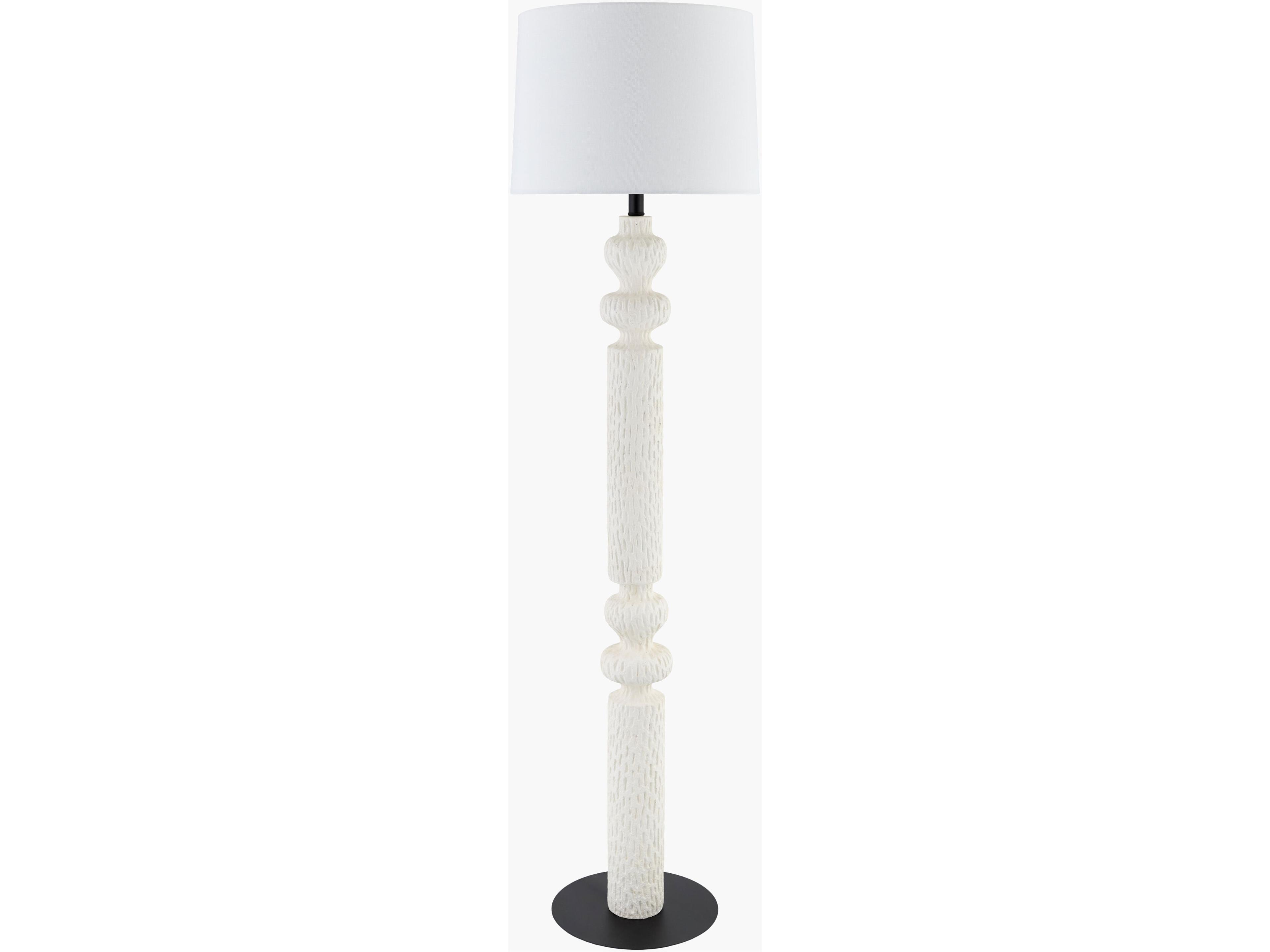 Riversdale White Linen Floor Lamp