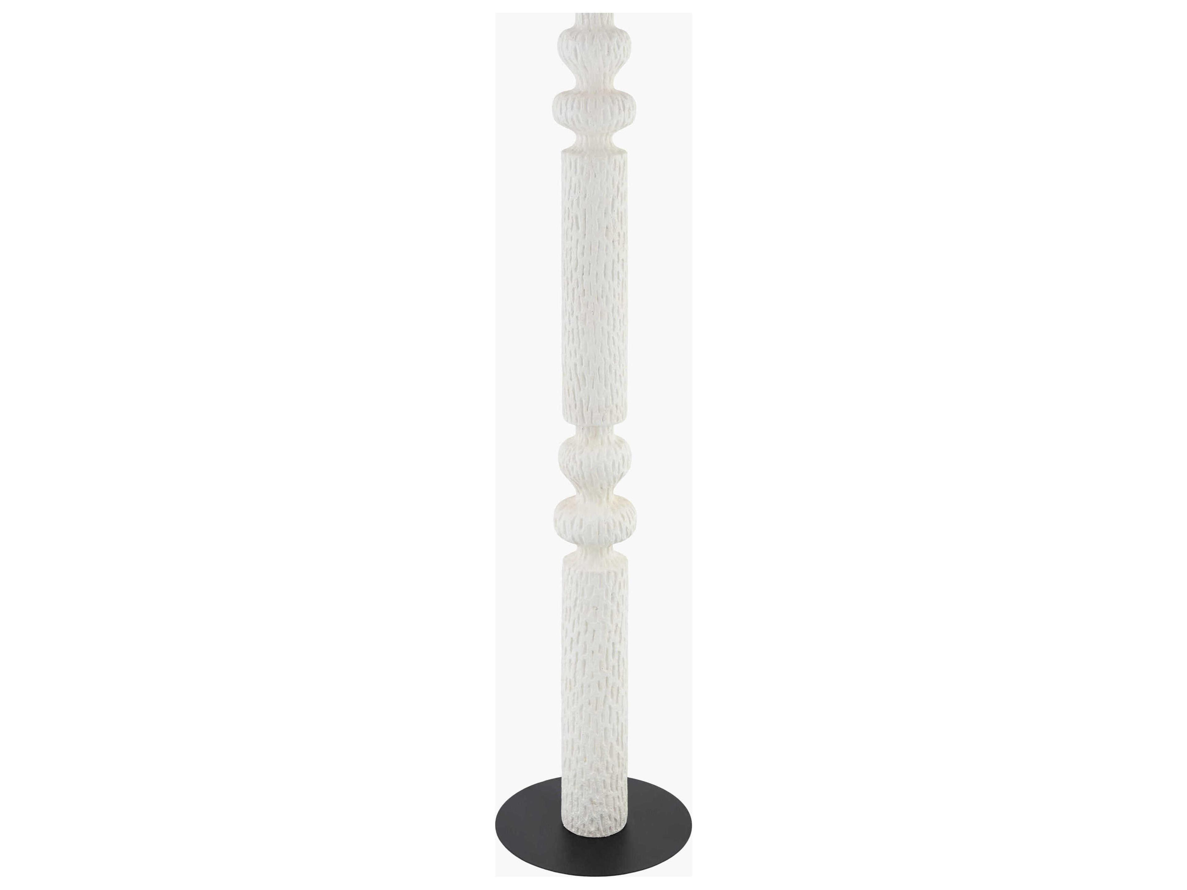 Surya Riversdale White Linen Floor Lamp