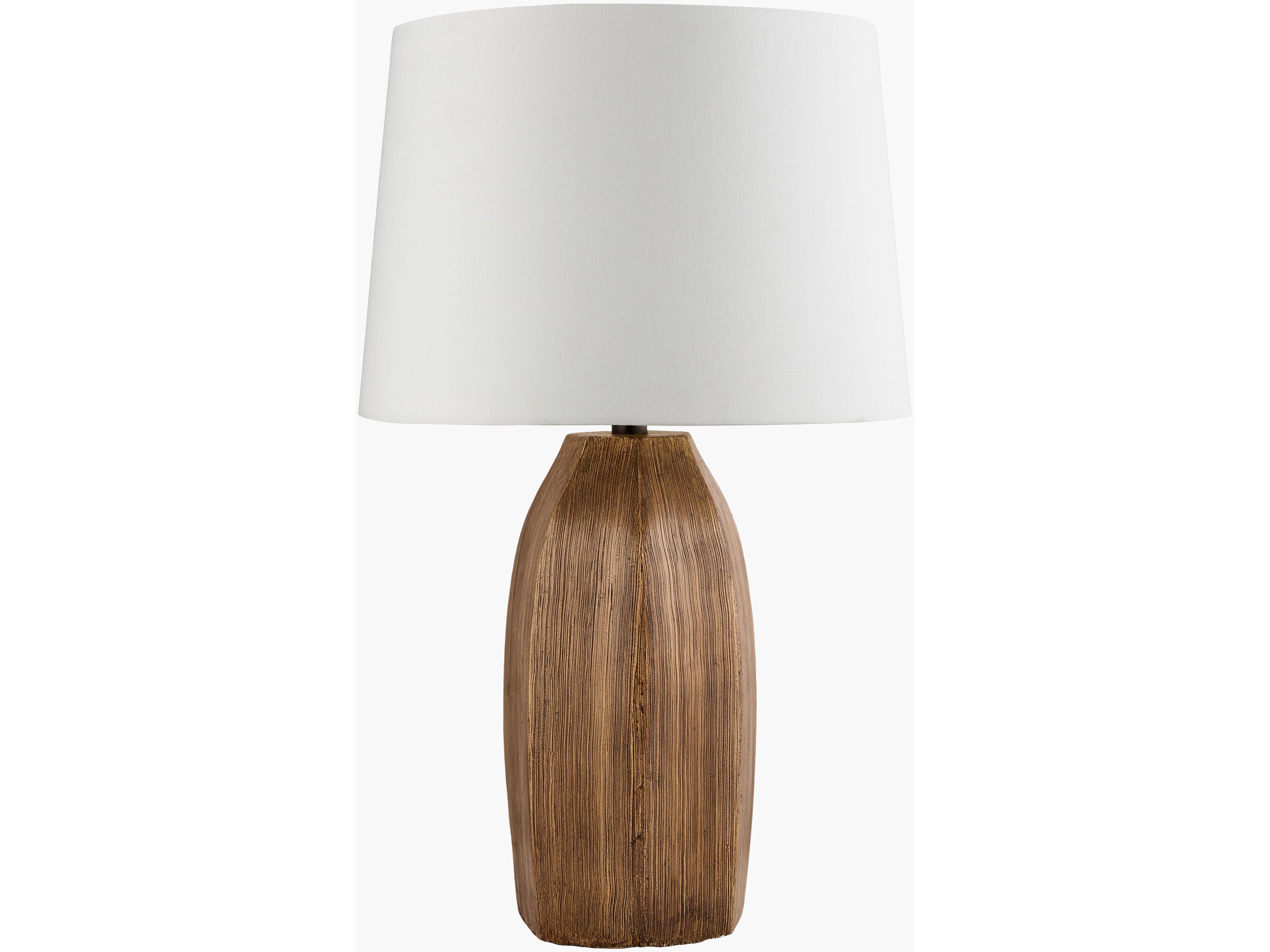 Rosta Brown White Cotton Table Lamp