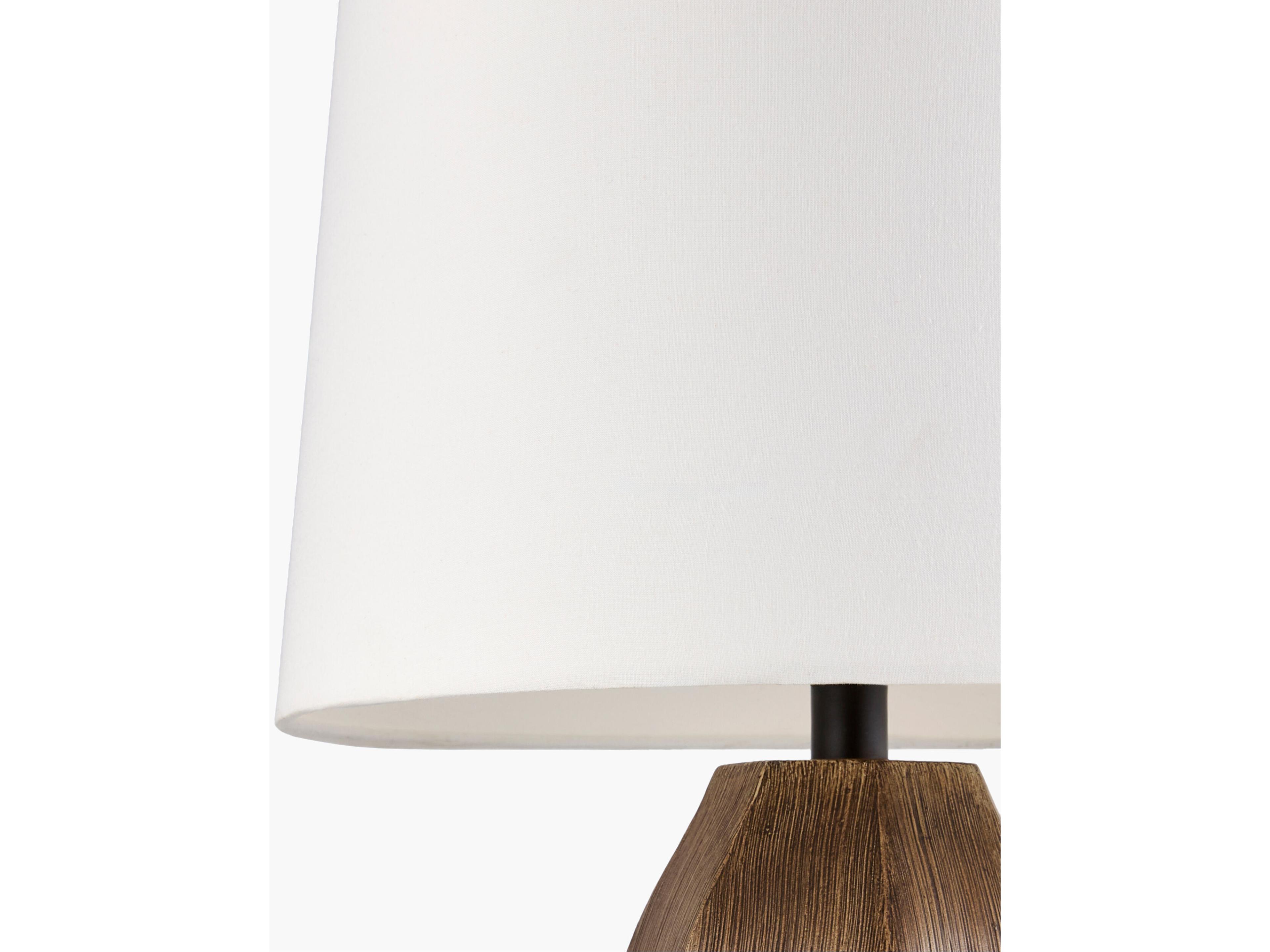 Surya Rosta Brown White Cotton Table Lamp