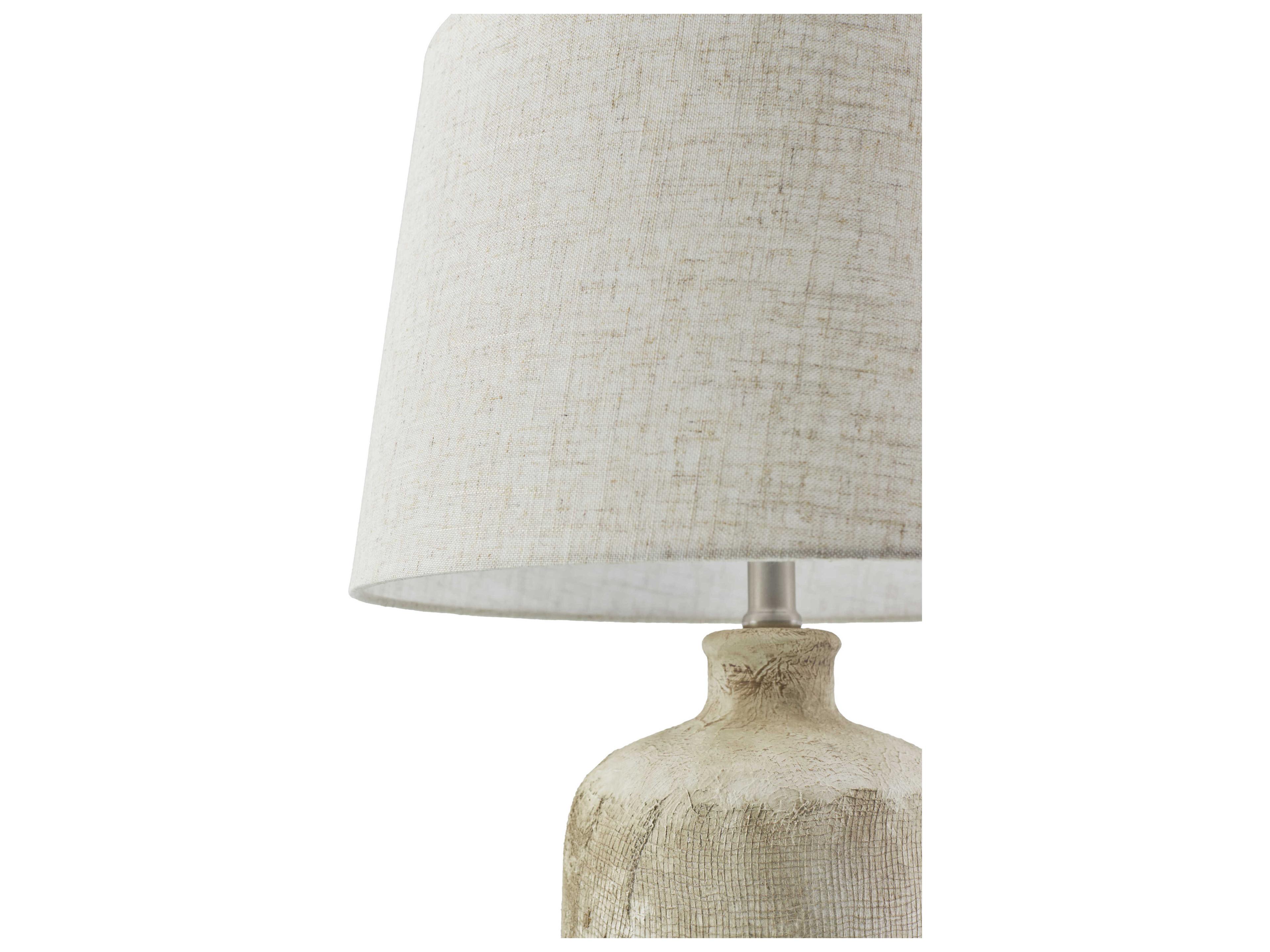 Surya Riserva Gray White Wheat Linen Buffet Lamp