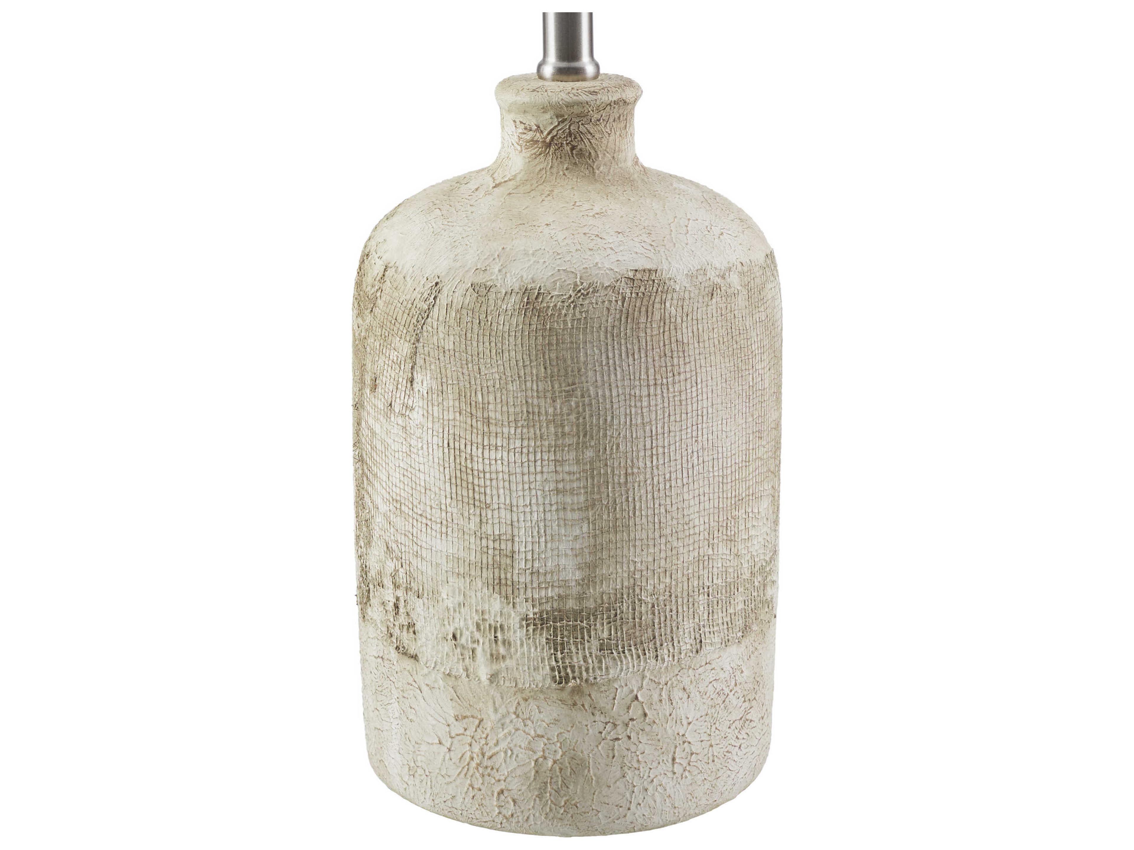 Surya Riserva Gray White Wheat Linen Buffet Lamp