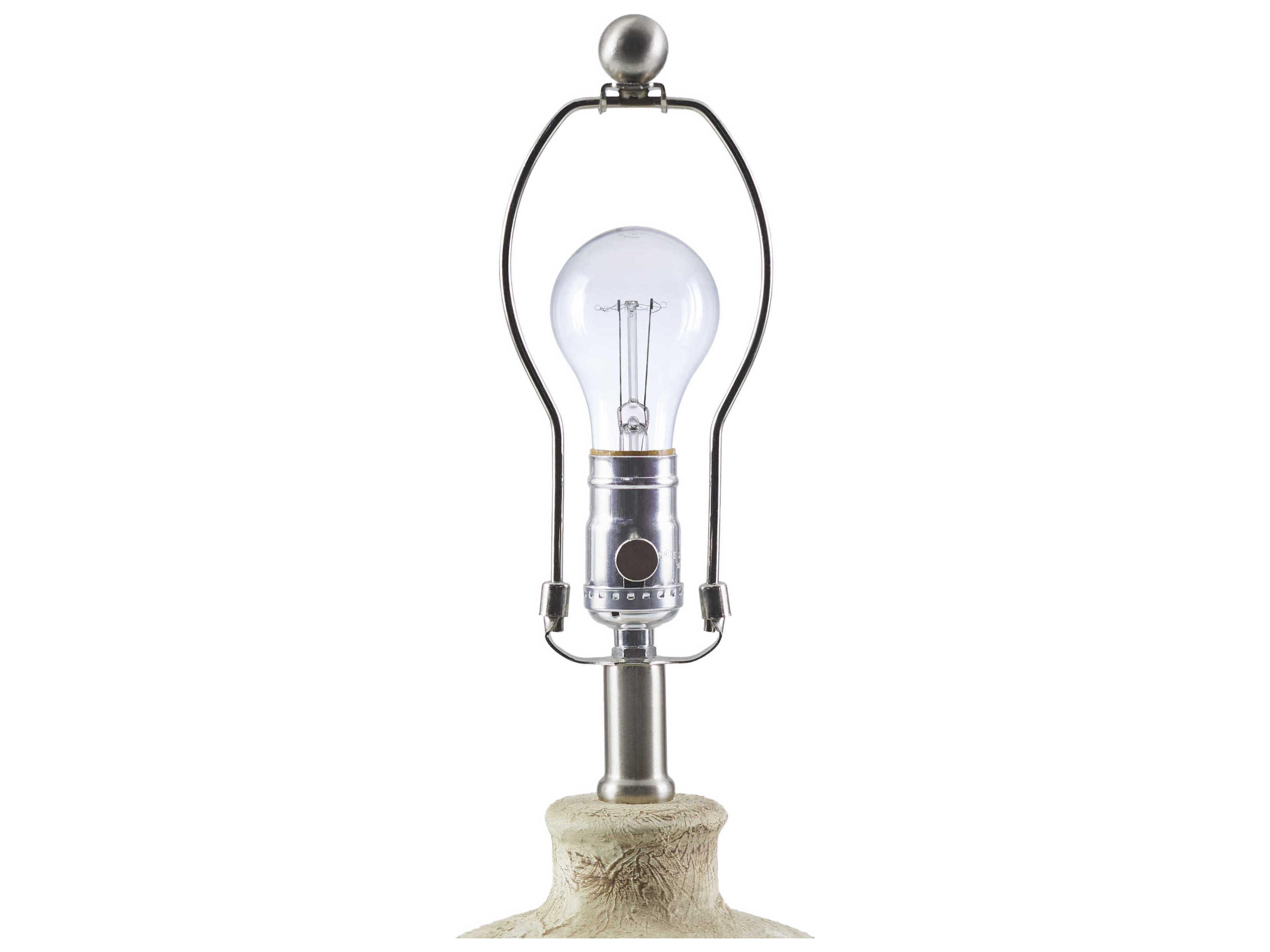 Surya Riserva Gray White Wheat Linen Buffet Lamp