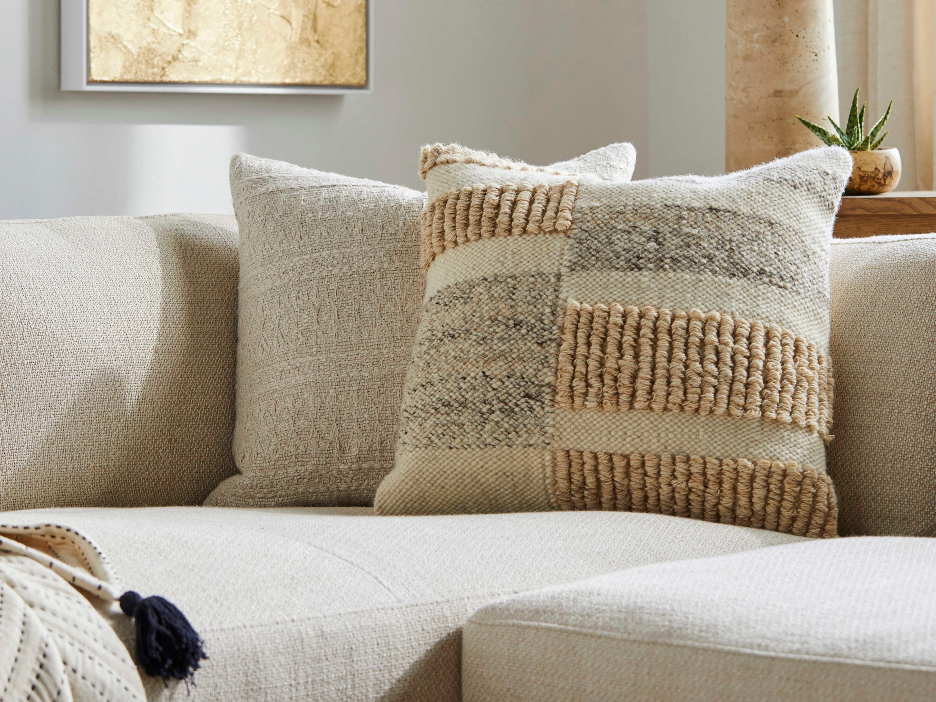 Surya Sand Dunes Beige Pillow