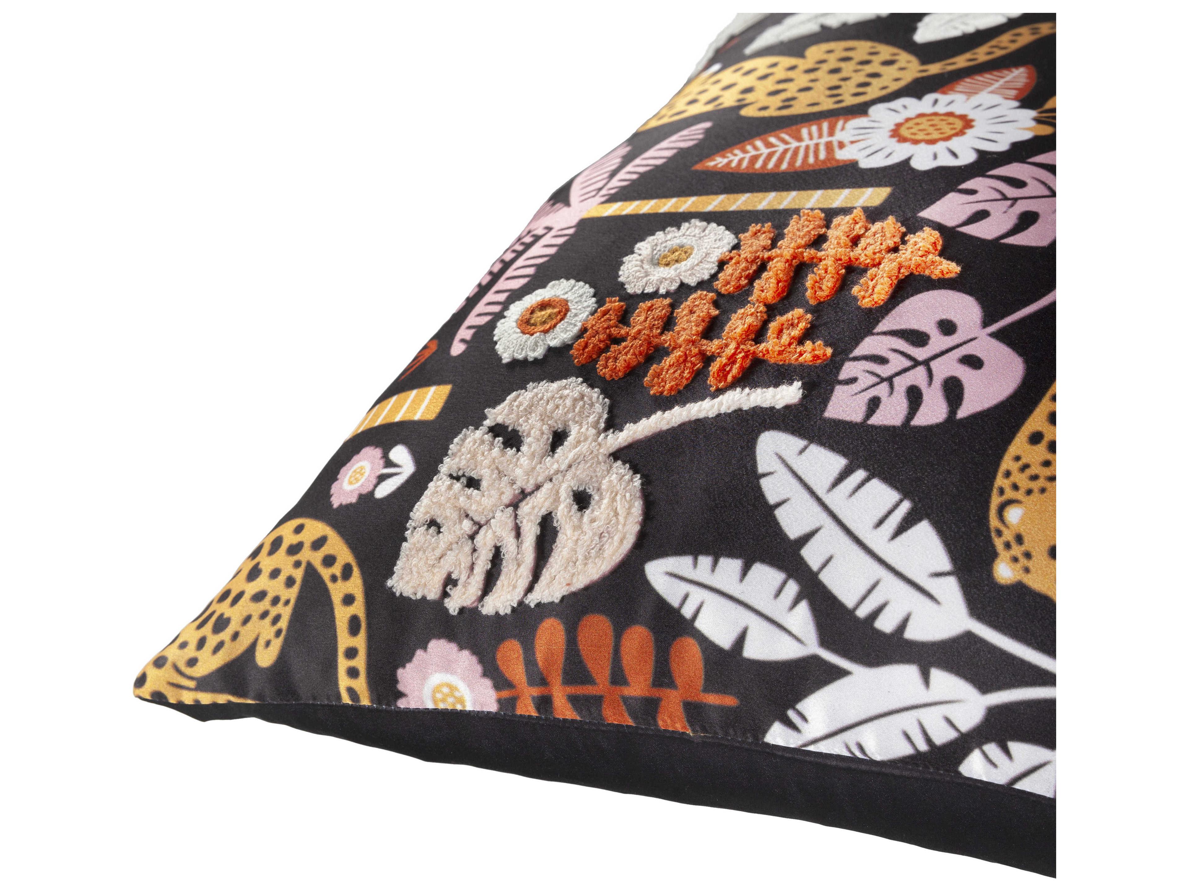 Surya Safari Black Pillow