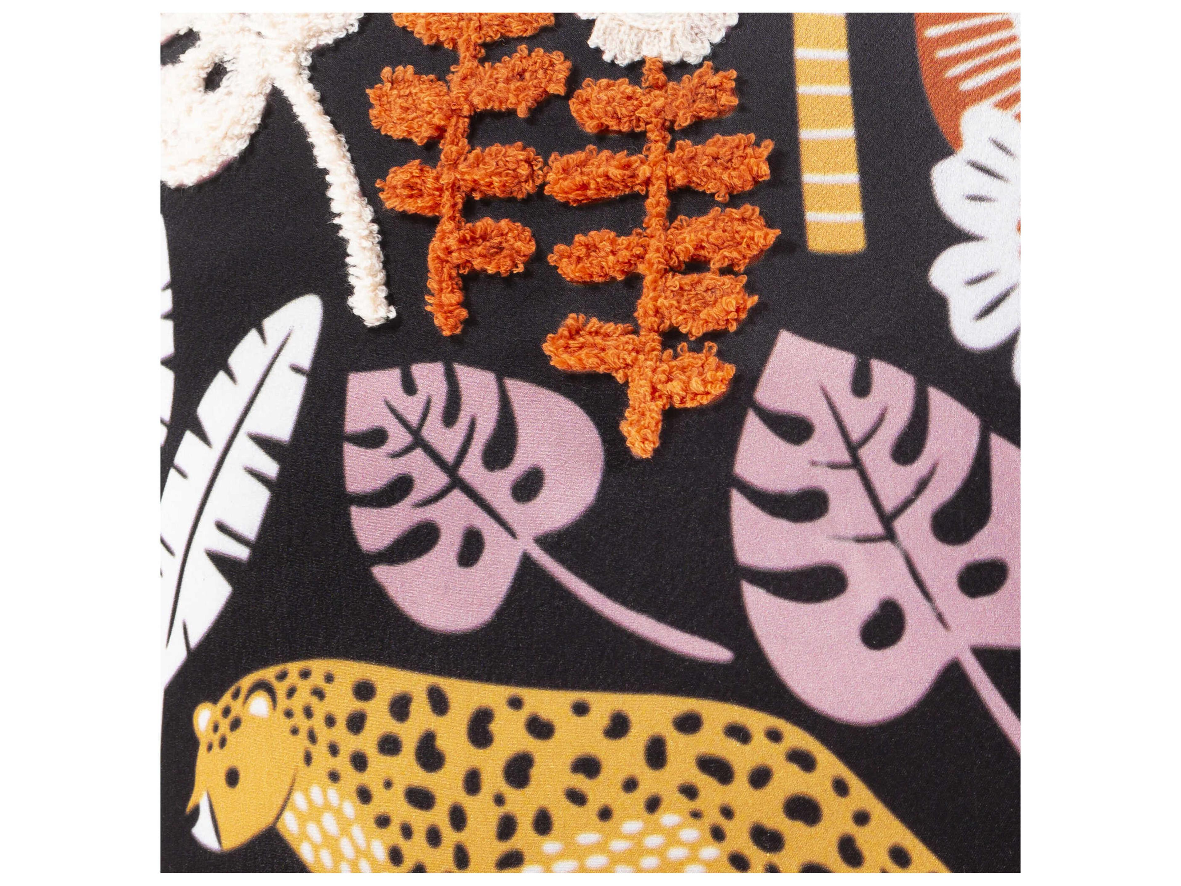 Surya Safari Black Pillow