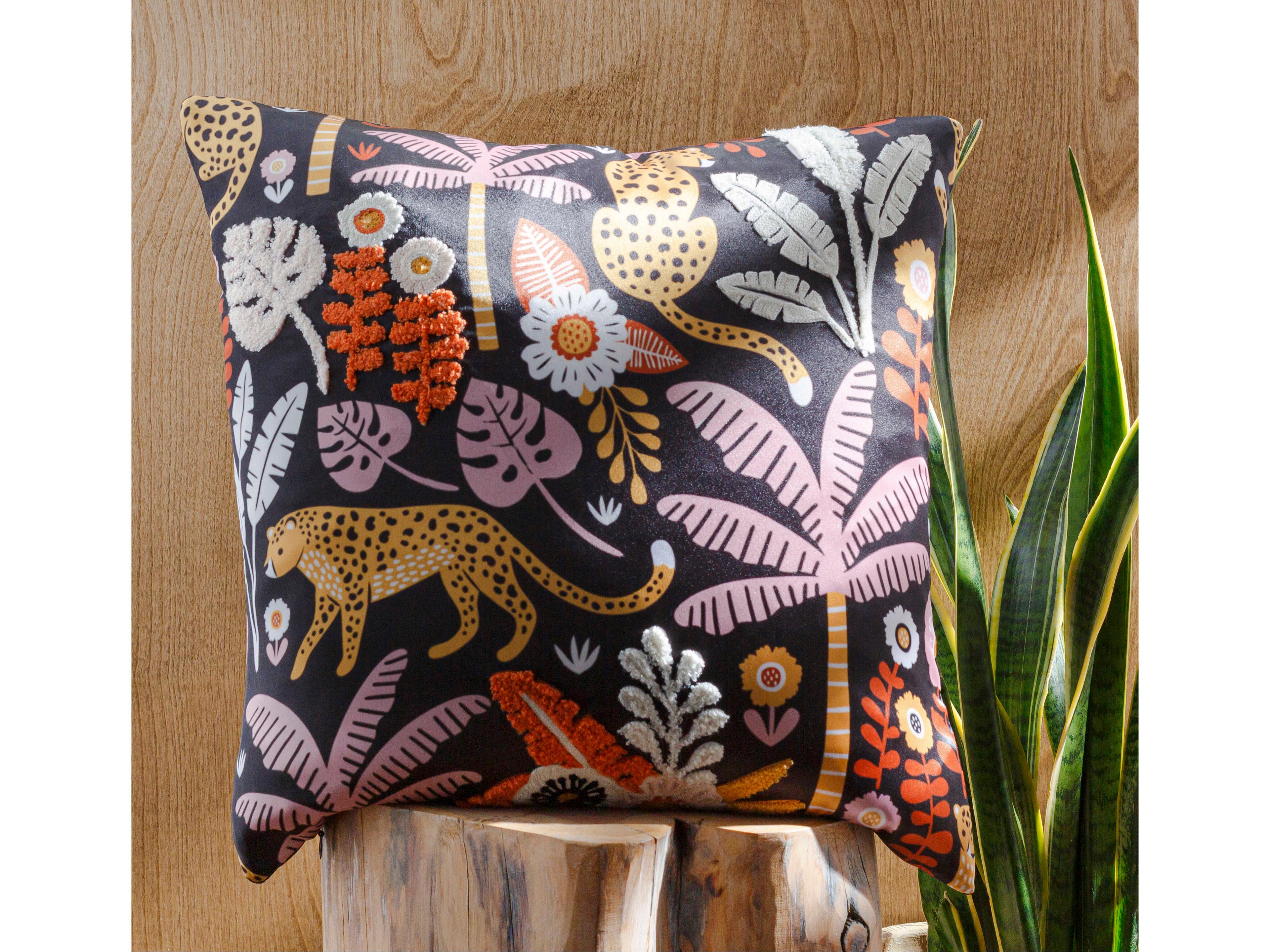 Surya Safari Black Pillow