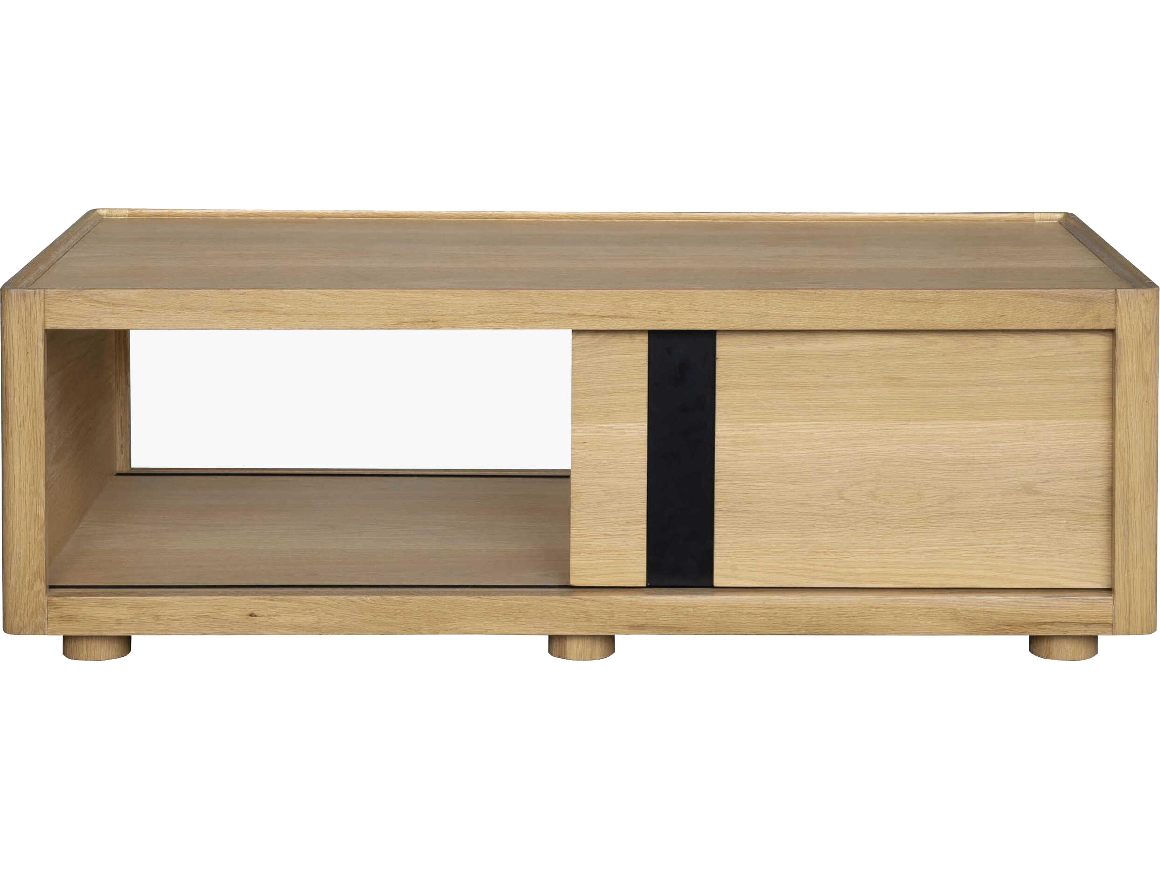 Surya Shaye Rectangular Wood Clear Brown Black Coffee Table