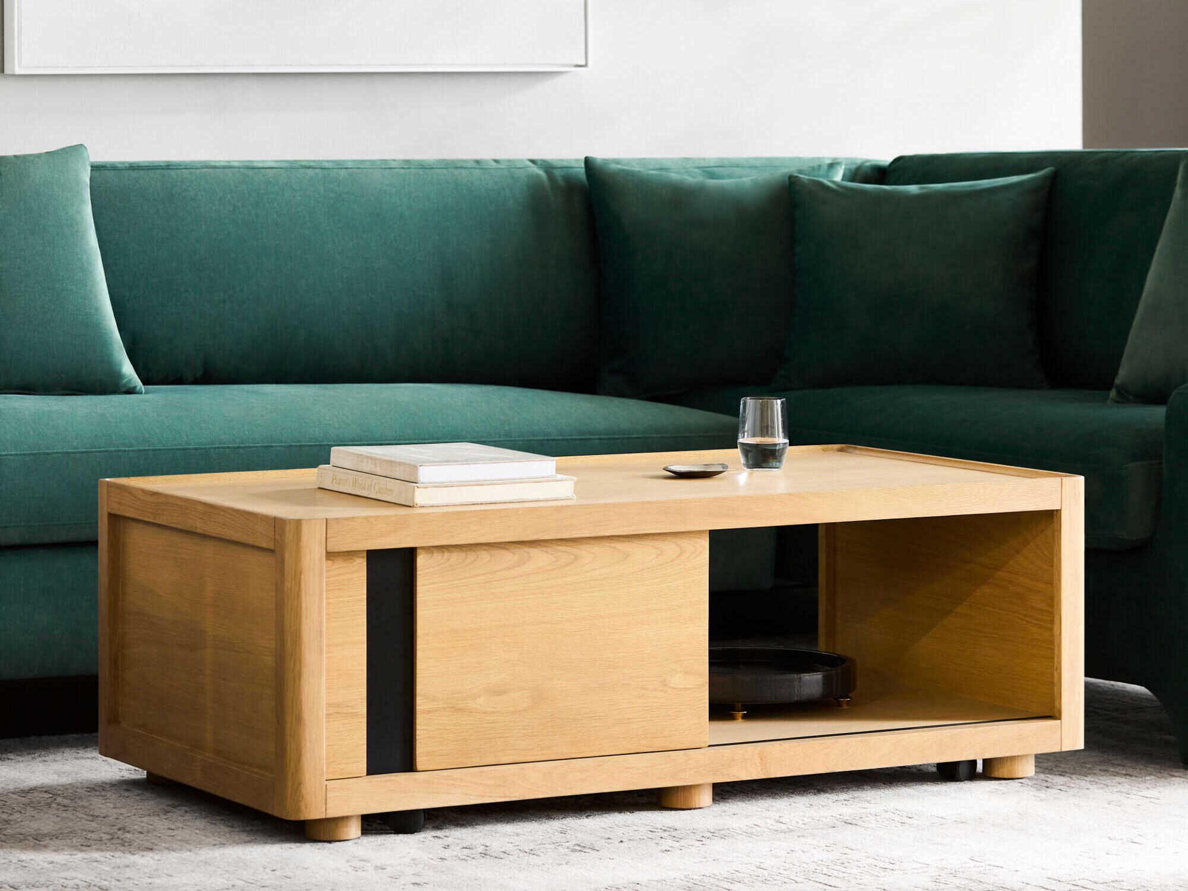 Surya Shaye Rectangular Wood Clear Brown Black Coffee Table