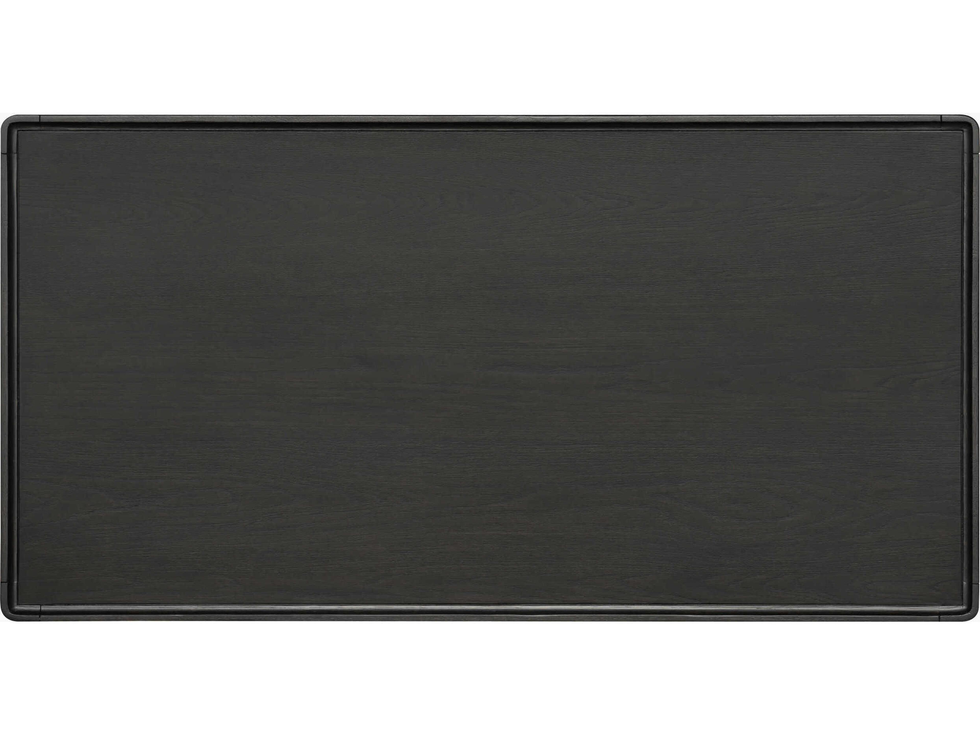 Surya Shaye Rectangular Wood Charcoal Black Coffee Table