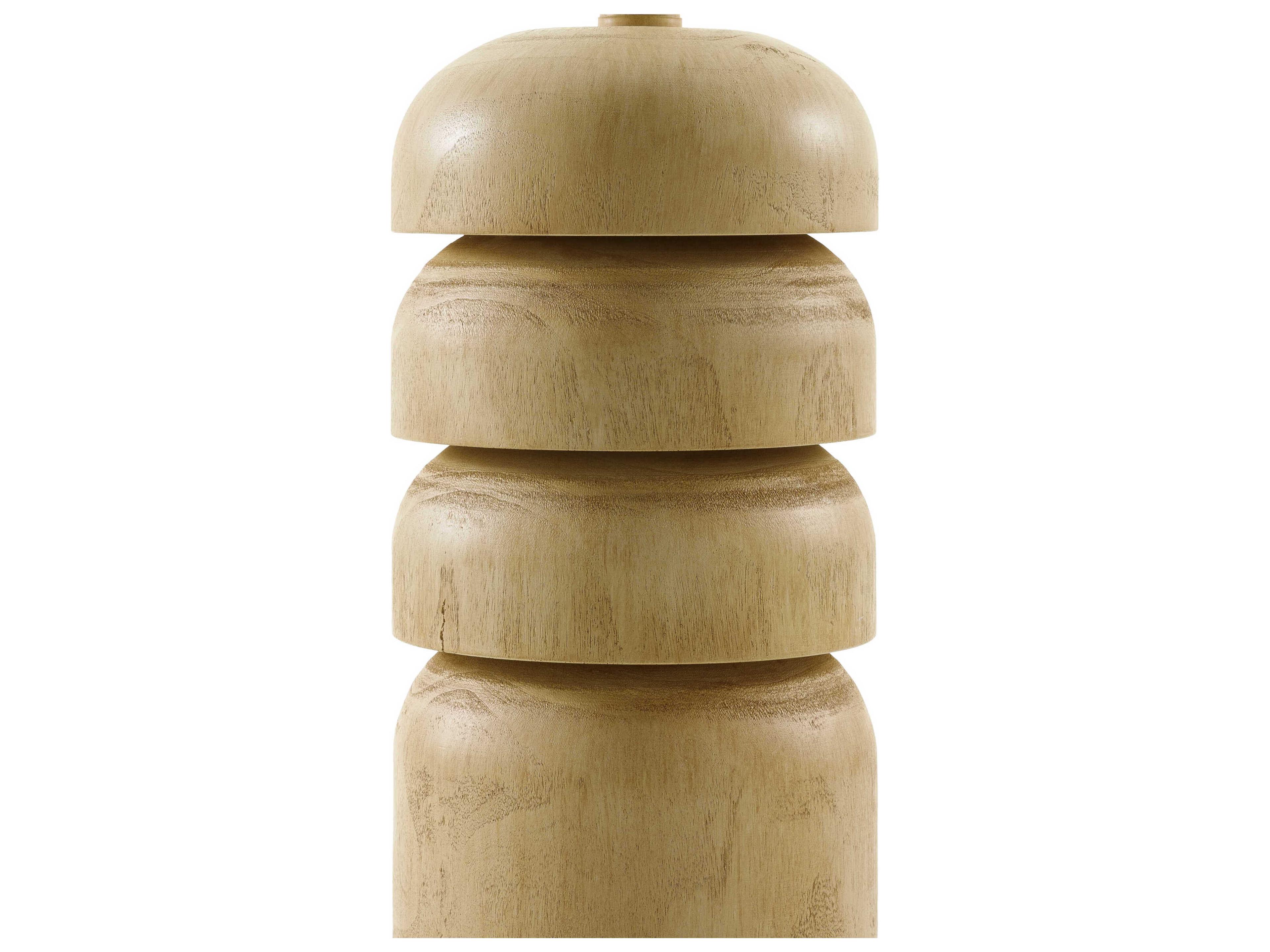 Surya Simeon Painted Wood White Linen Buffet Lamp