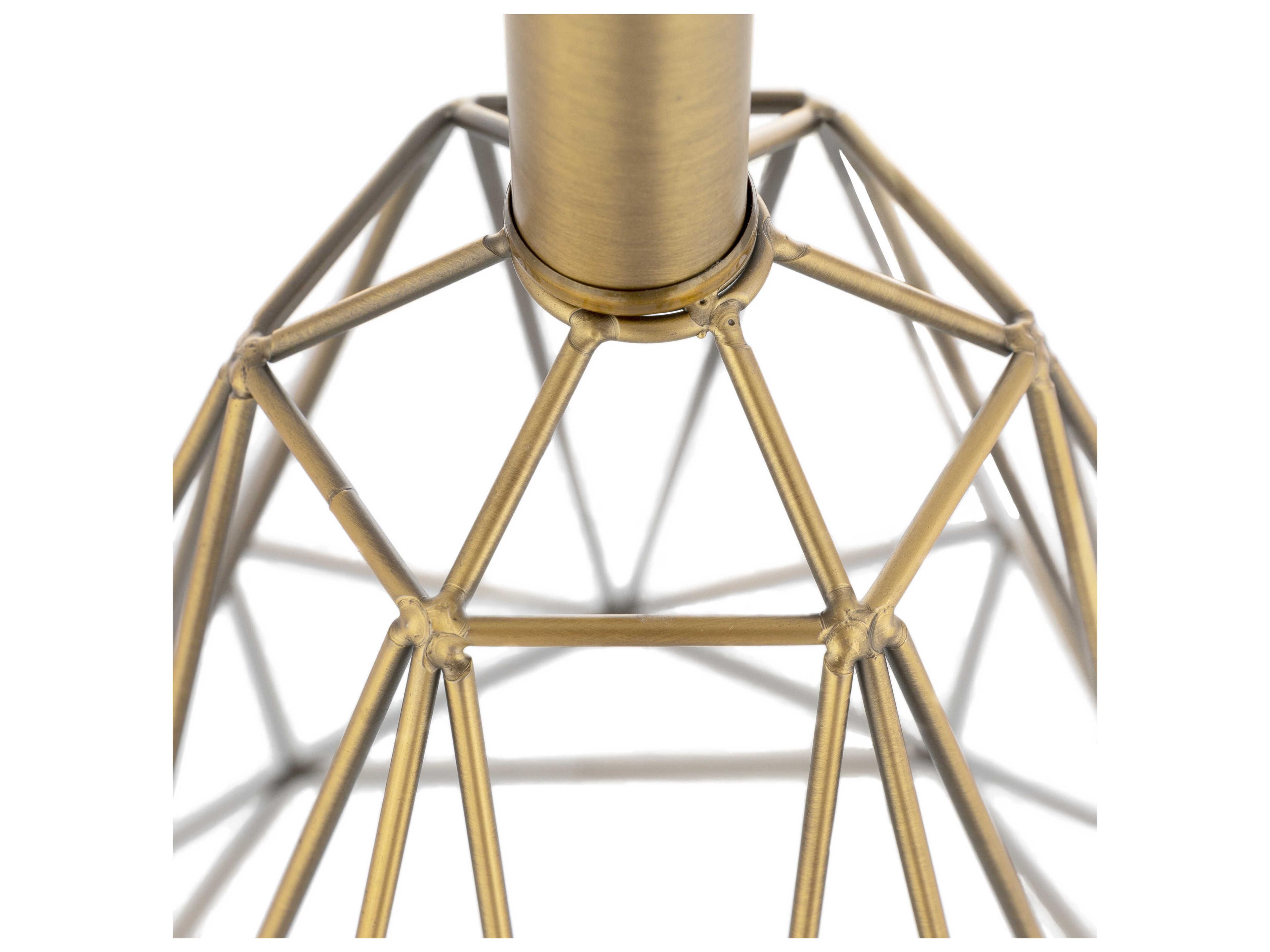 Surya Steele Metallic Brass White Linen Table Lamp