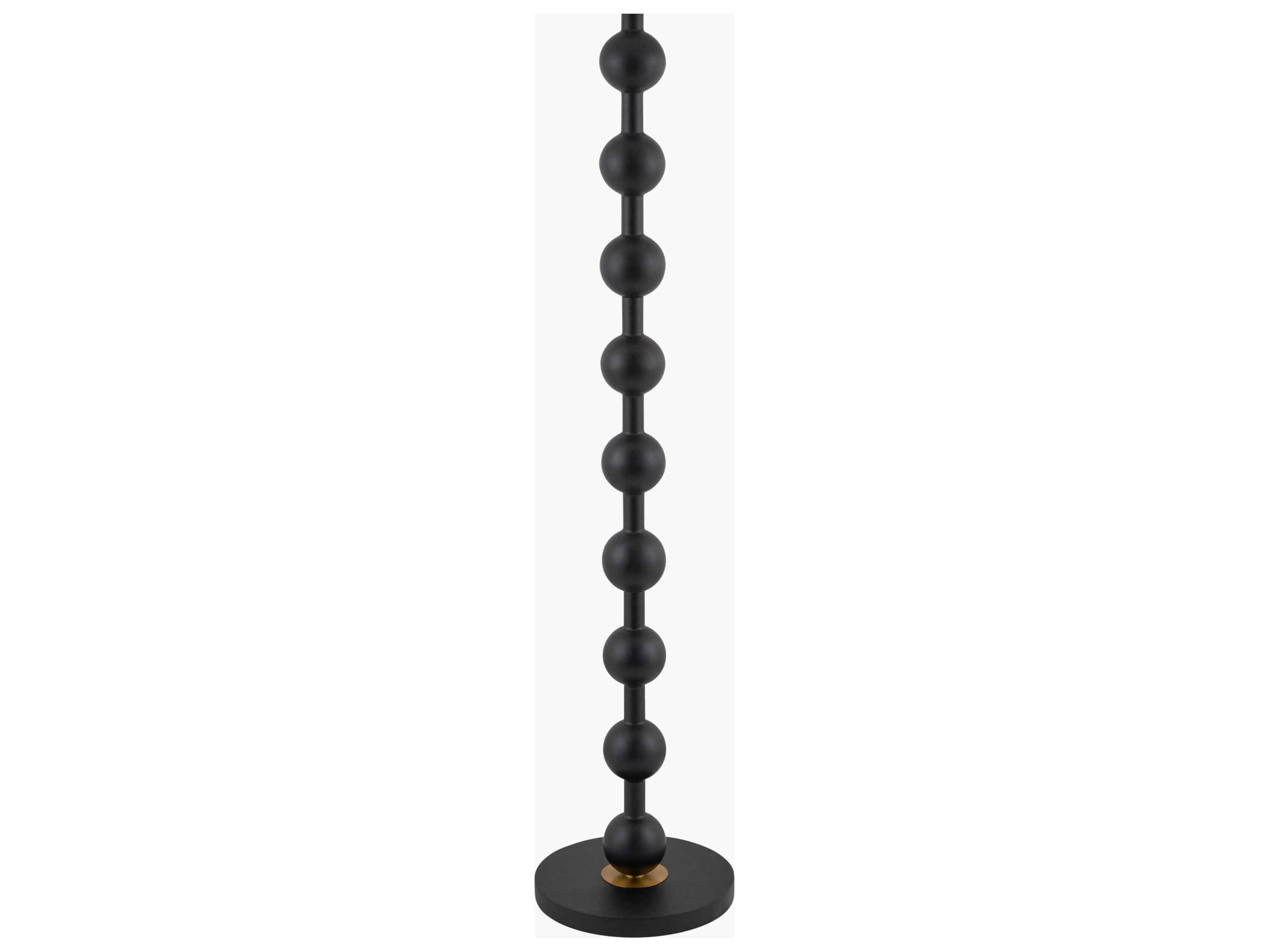 Surya Saline Black White Linen Floor Lamp