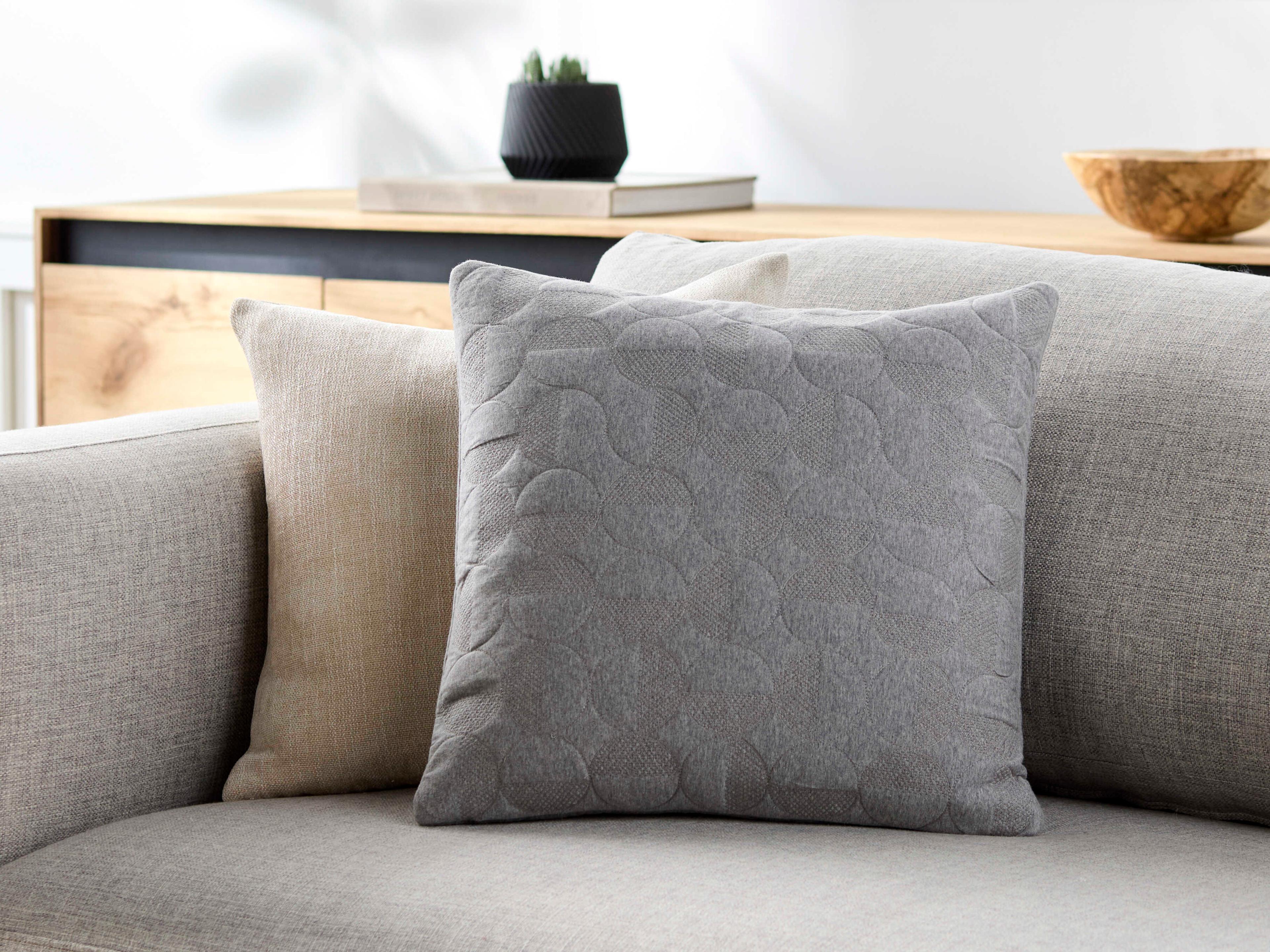 Surya Semicircle Pewter Pillow