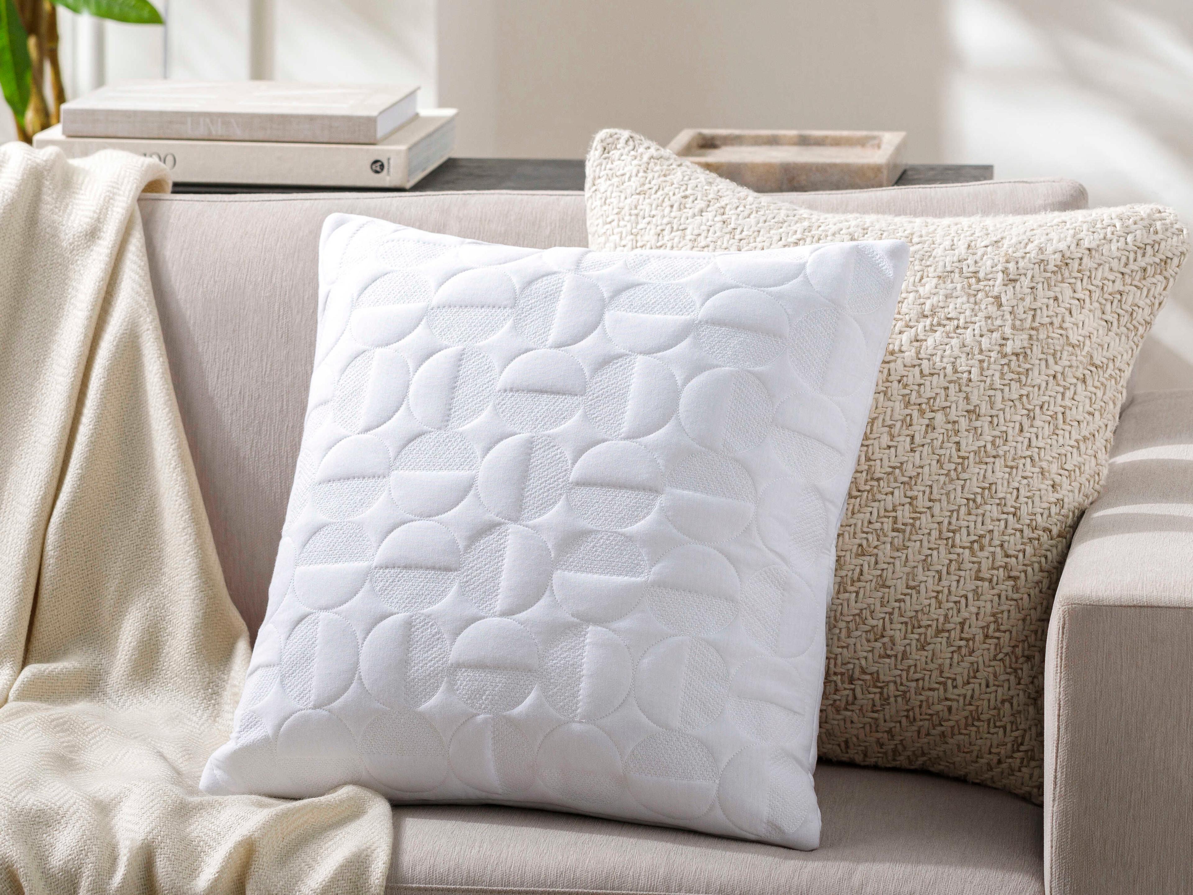 Surya Semicircle White Pillow