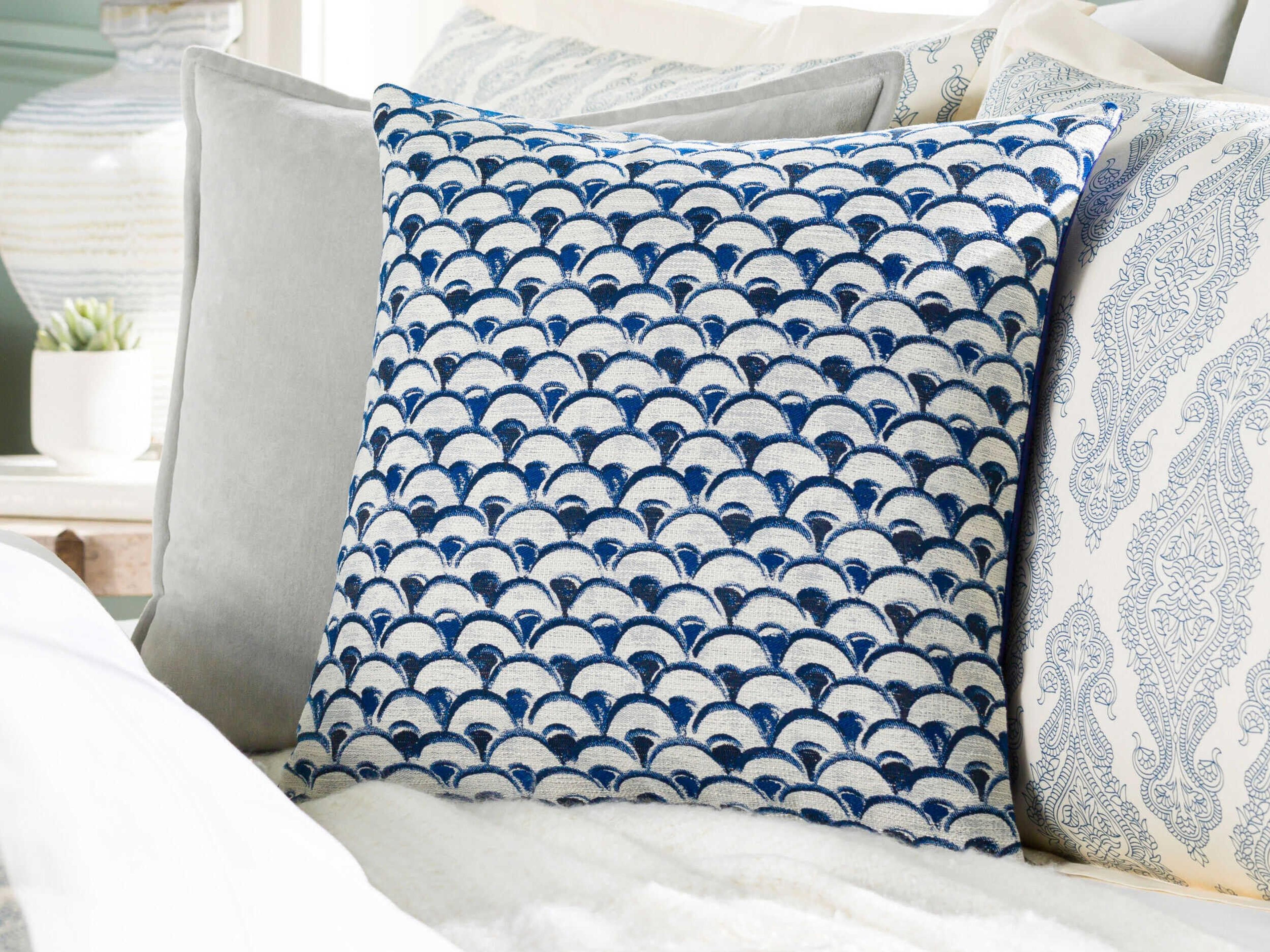 Surya Sanya Bay Navy / Ivory / Ink Blue Pillow