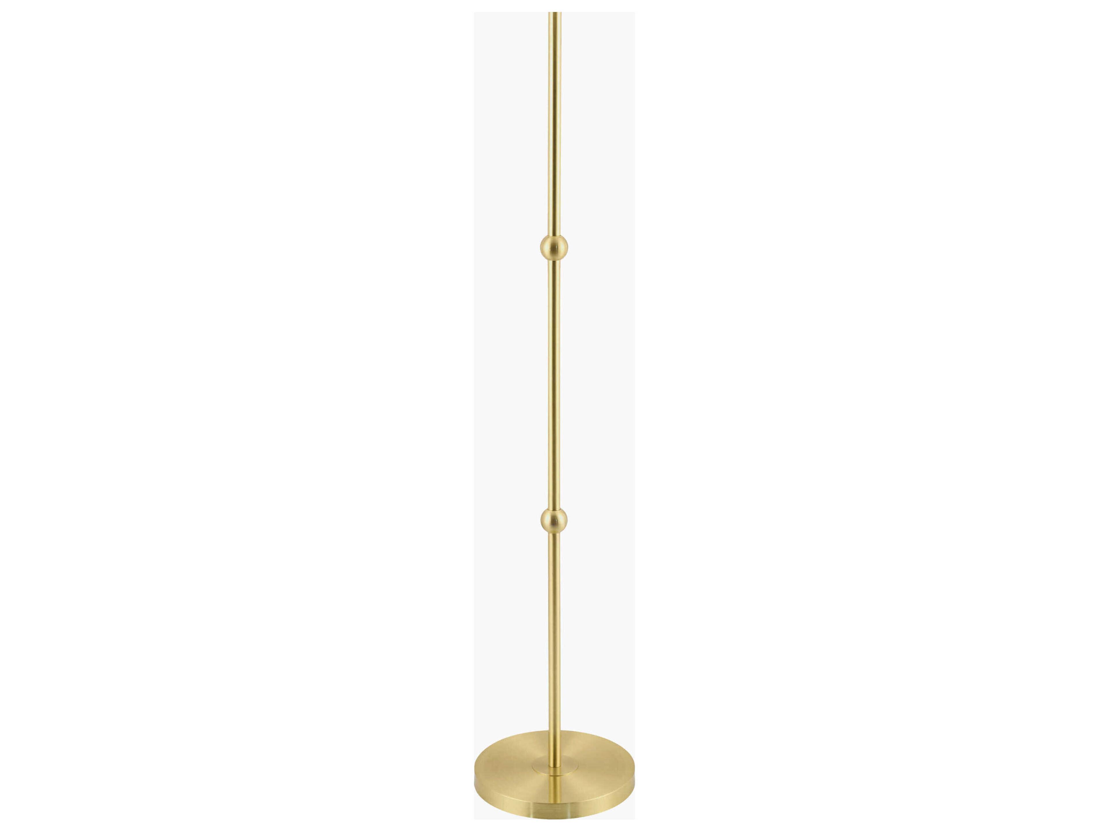 Surya Starlux Metallic Brass White Glass Floor Lamp