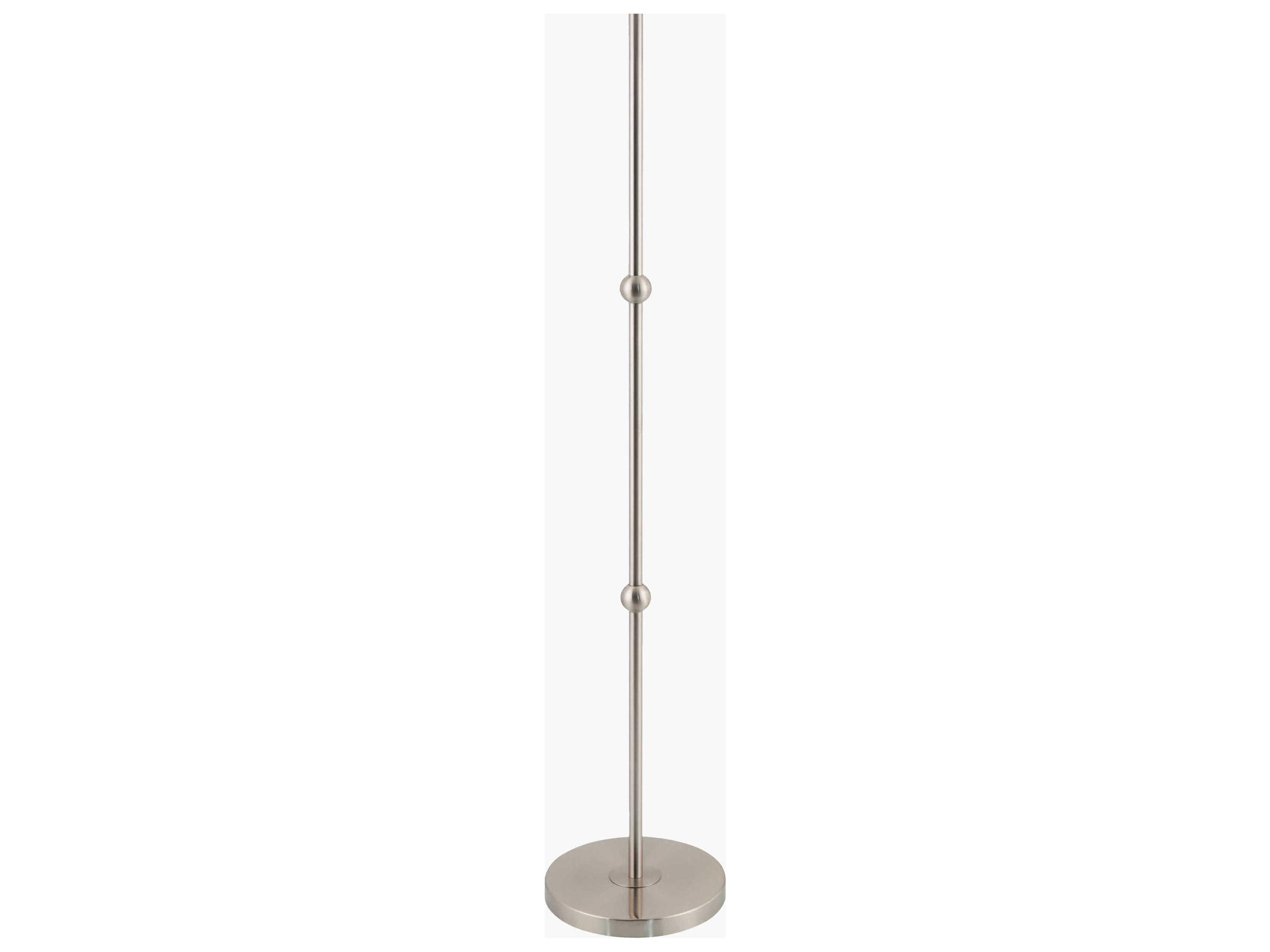 Surya Starlux Metallic Nickel White Glass Floor Lamp
