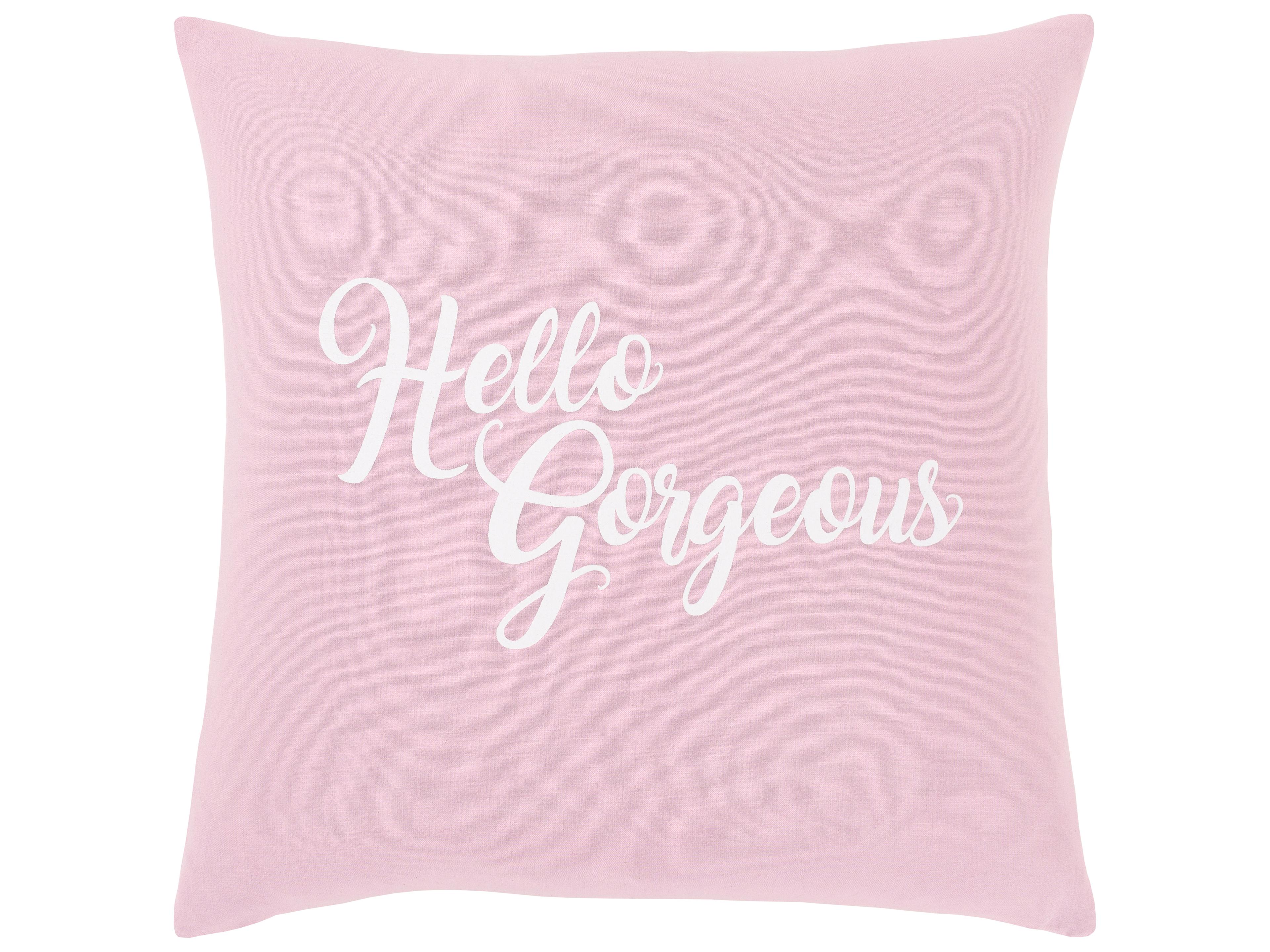 Surya Typography Light Pink Pillow