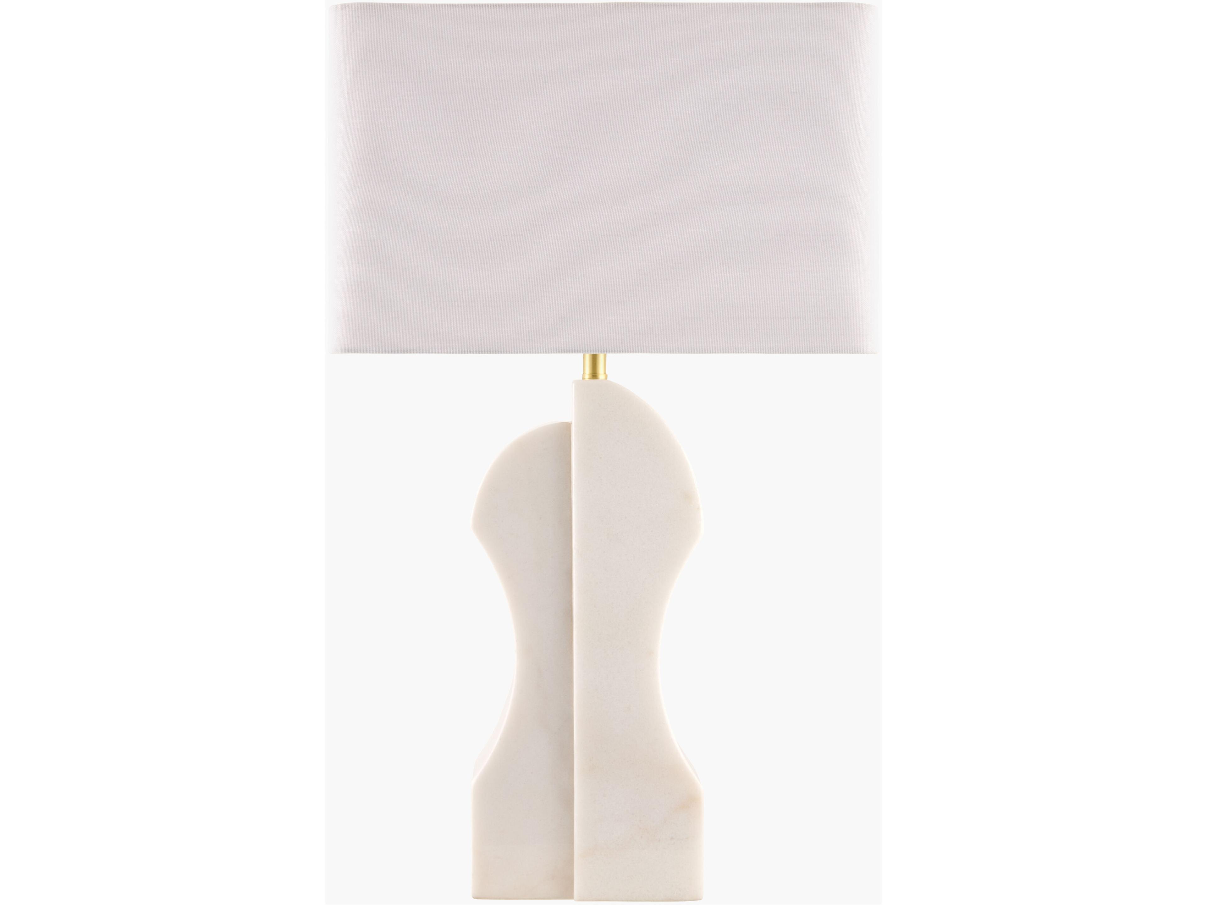 Surya Setubal White Linen Buffet Lamp