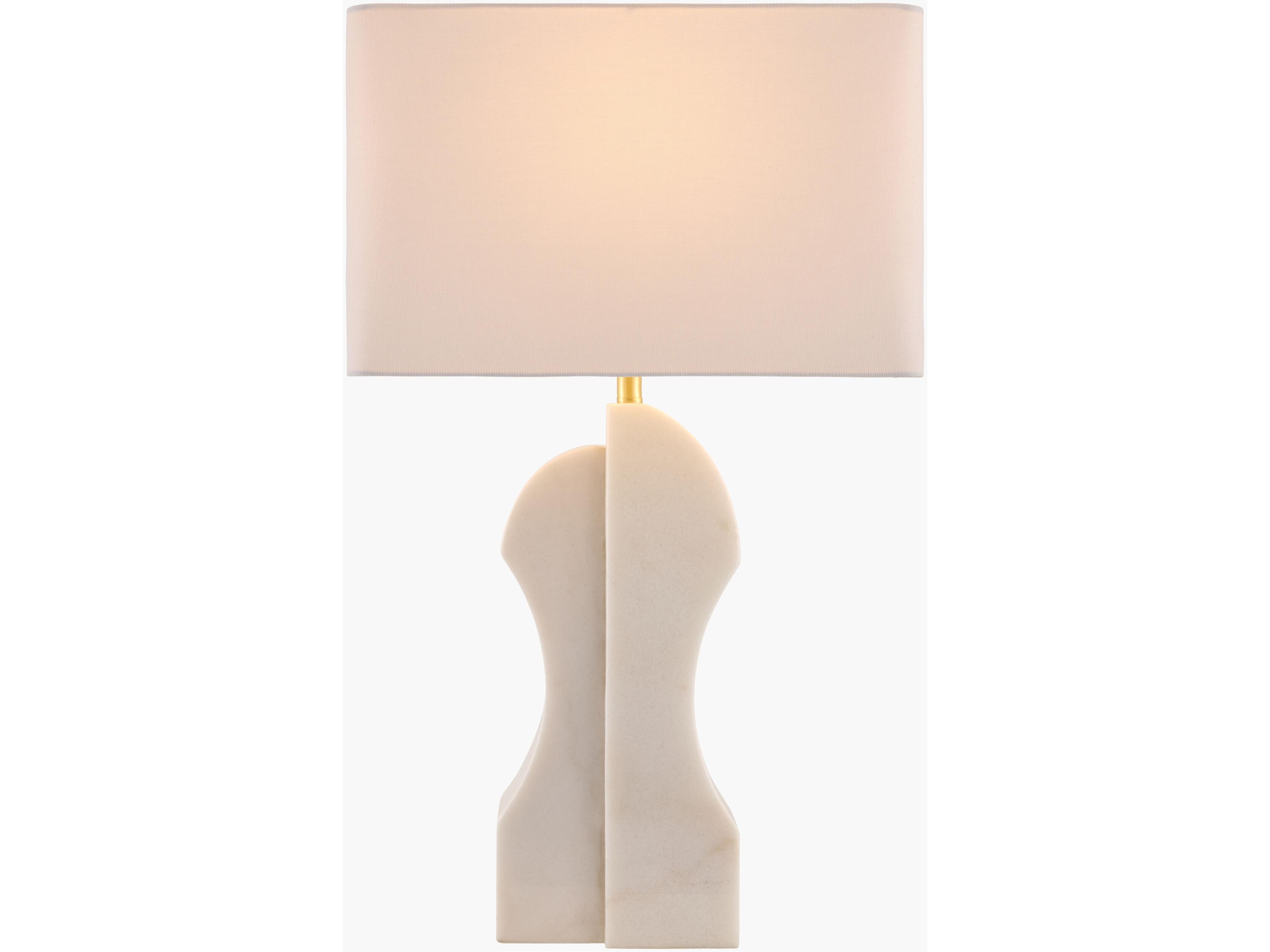 Surya Setubal White Linen Buffet Lamp