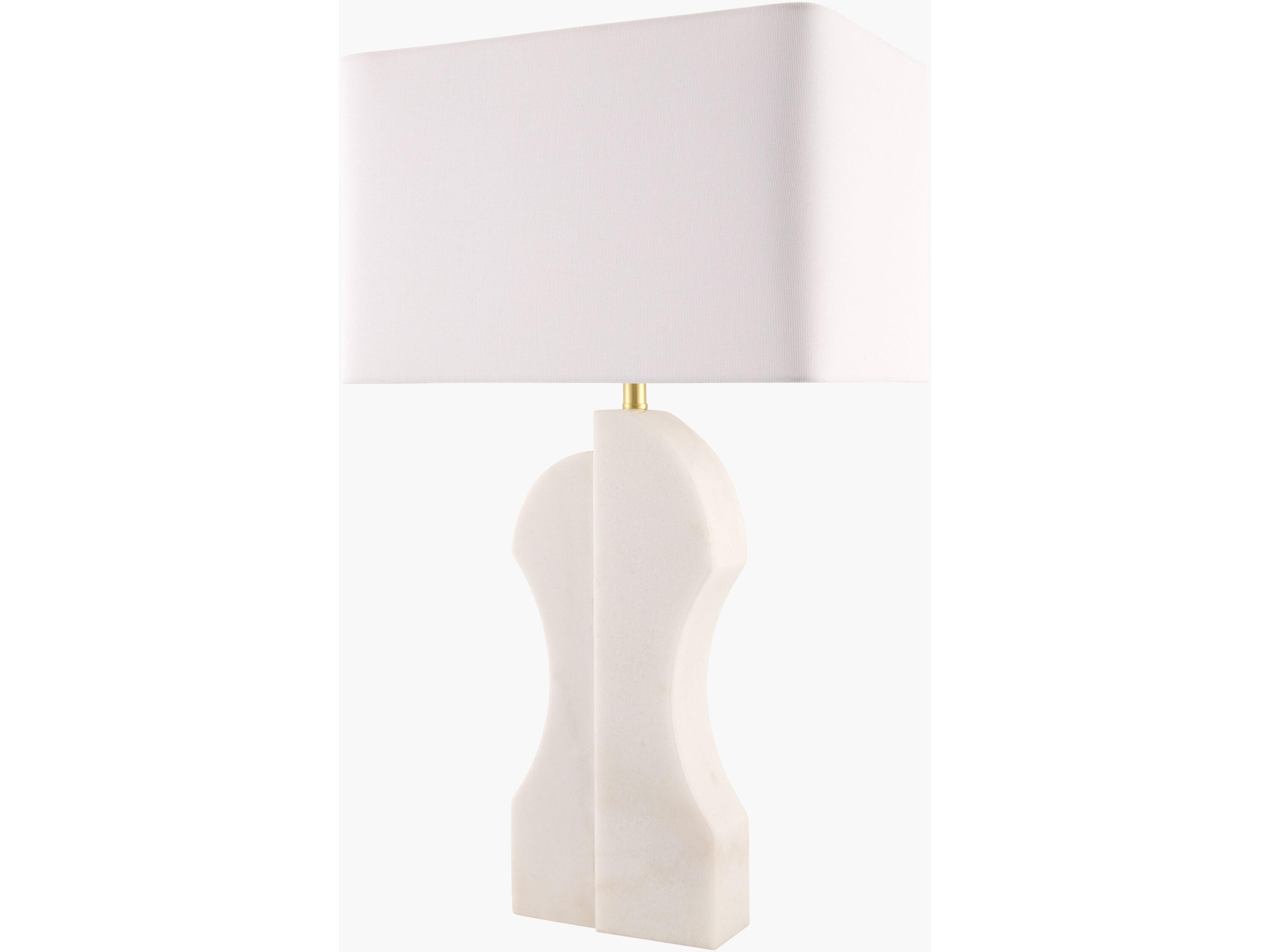 Surya Setubal White Linen Buffet Lamp