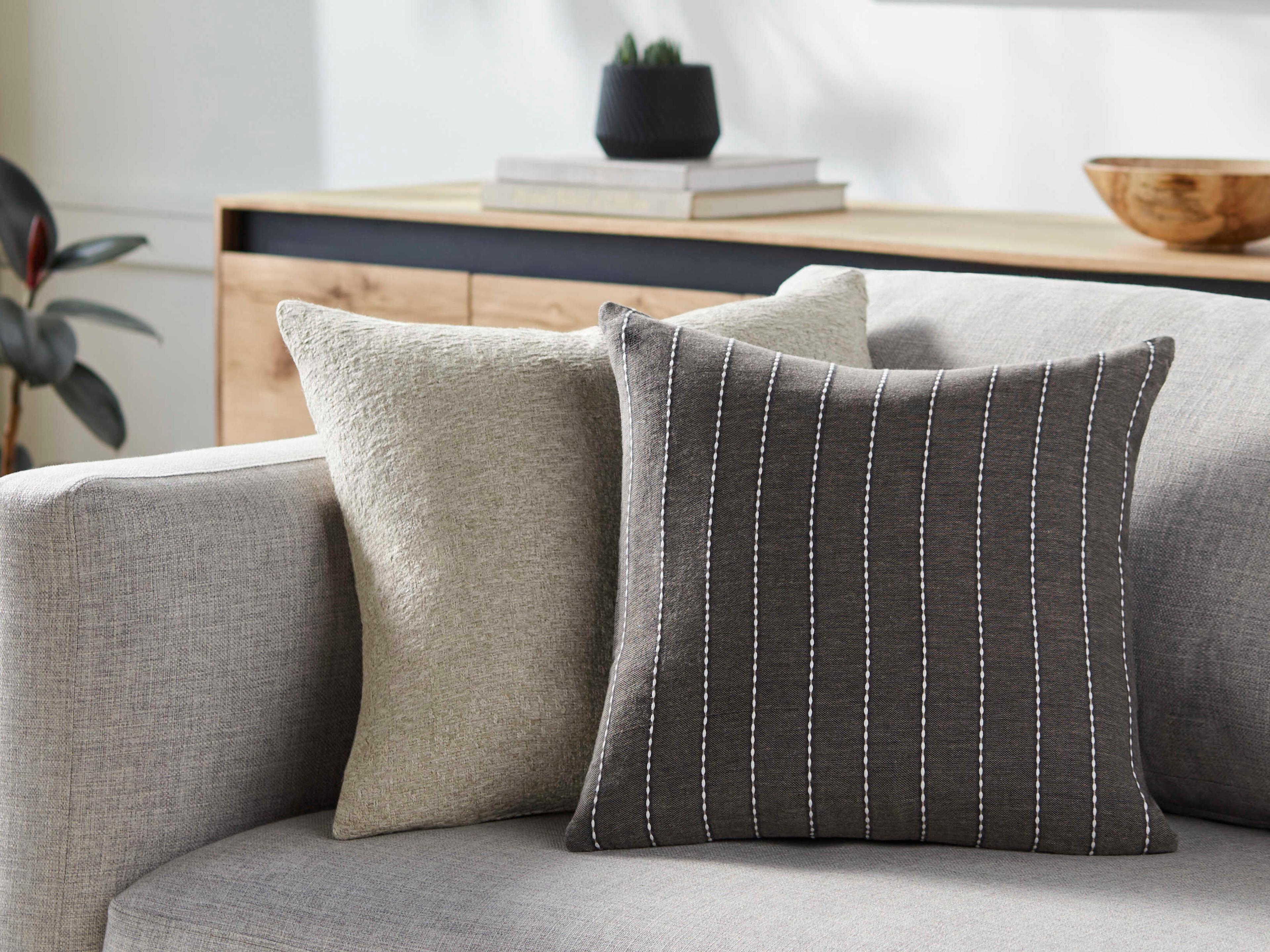 Surya Suits Charcoal Pillow