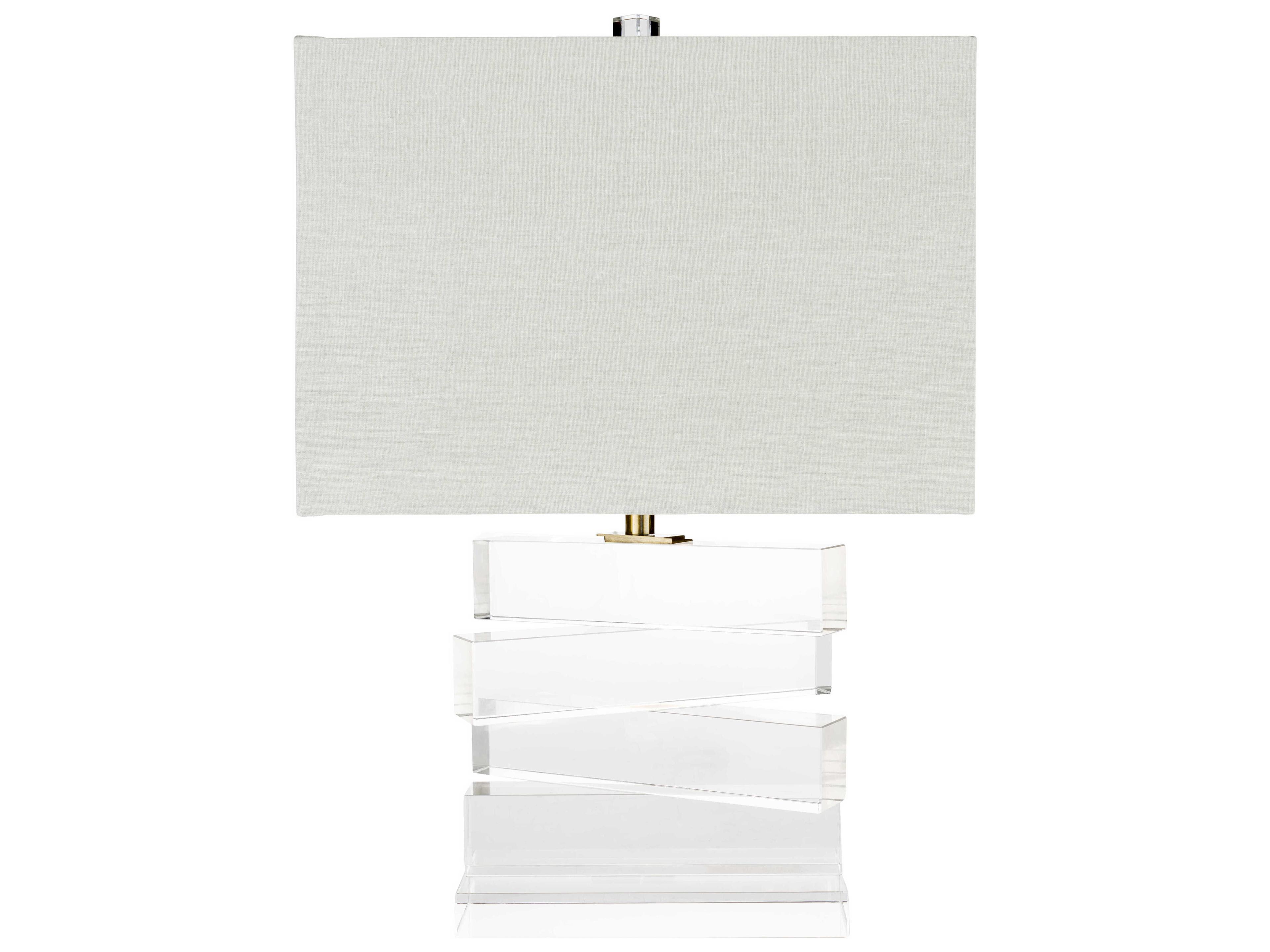 Surya Surrey Clear Gray Linen Table Lamp
