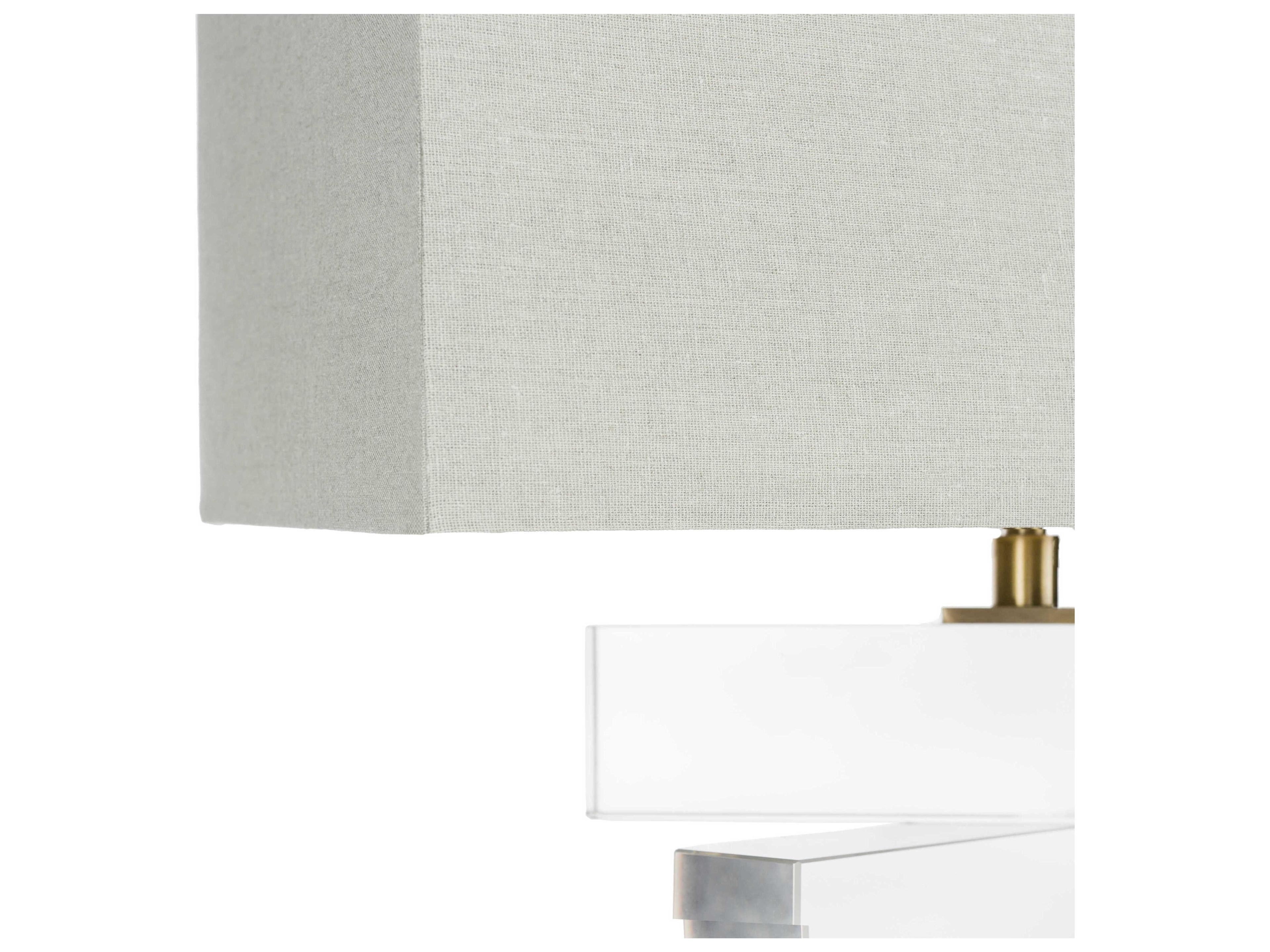 Surya Surrey Clear Gray Linen Table Lamp