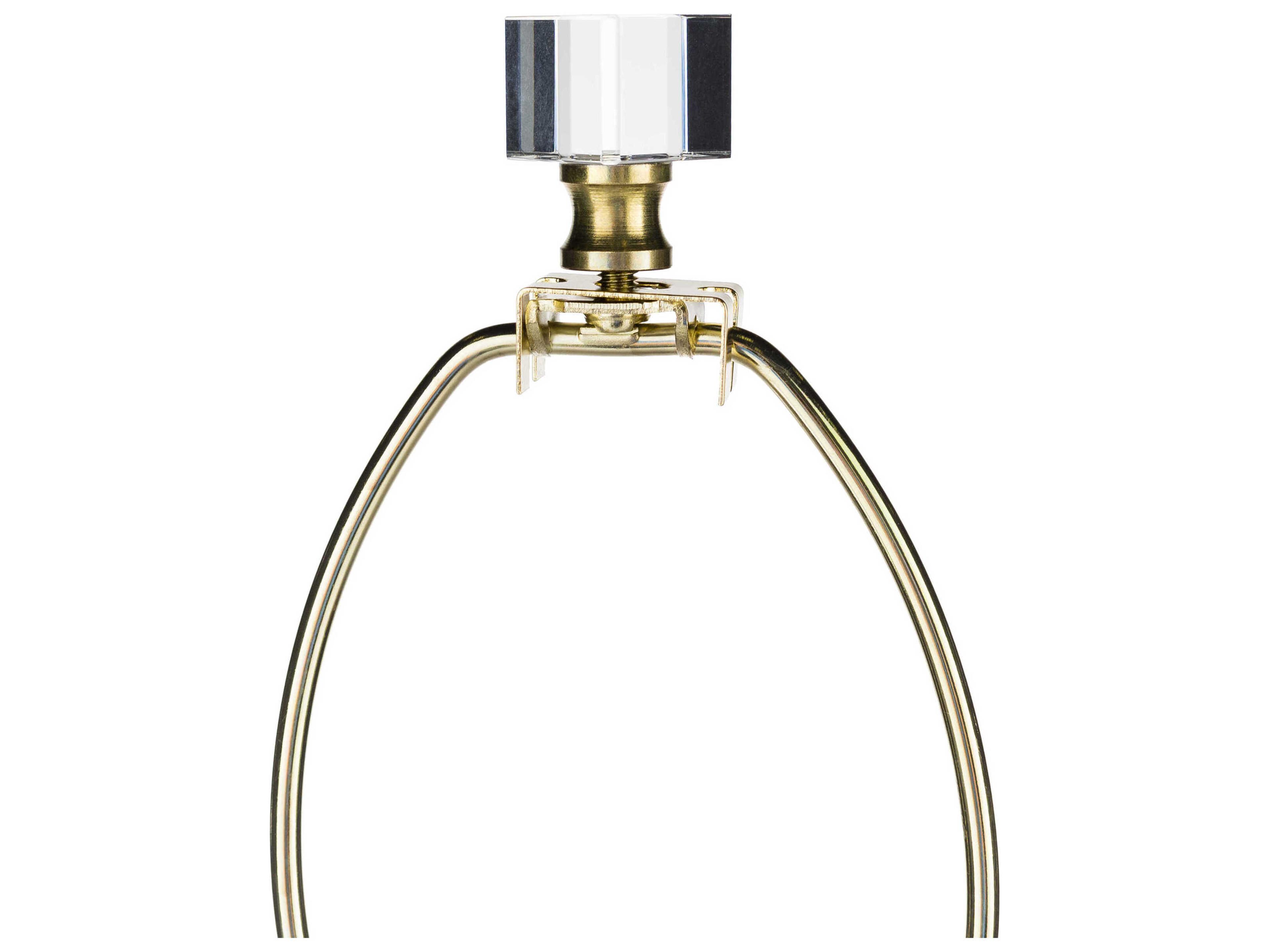 Surya Surrey Clear Gray Linen Table Lamp