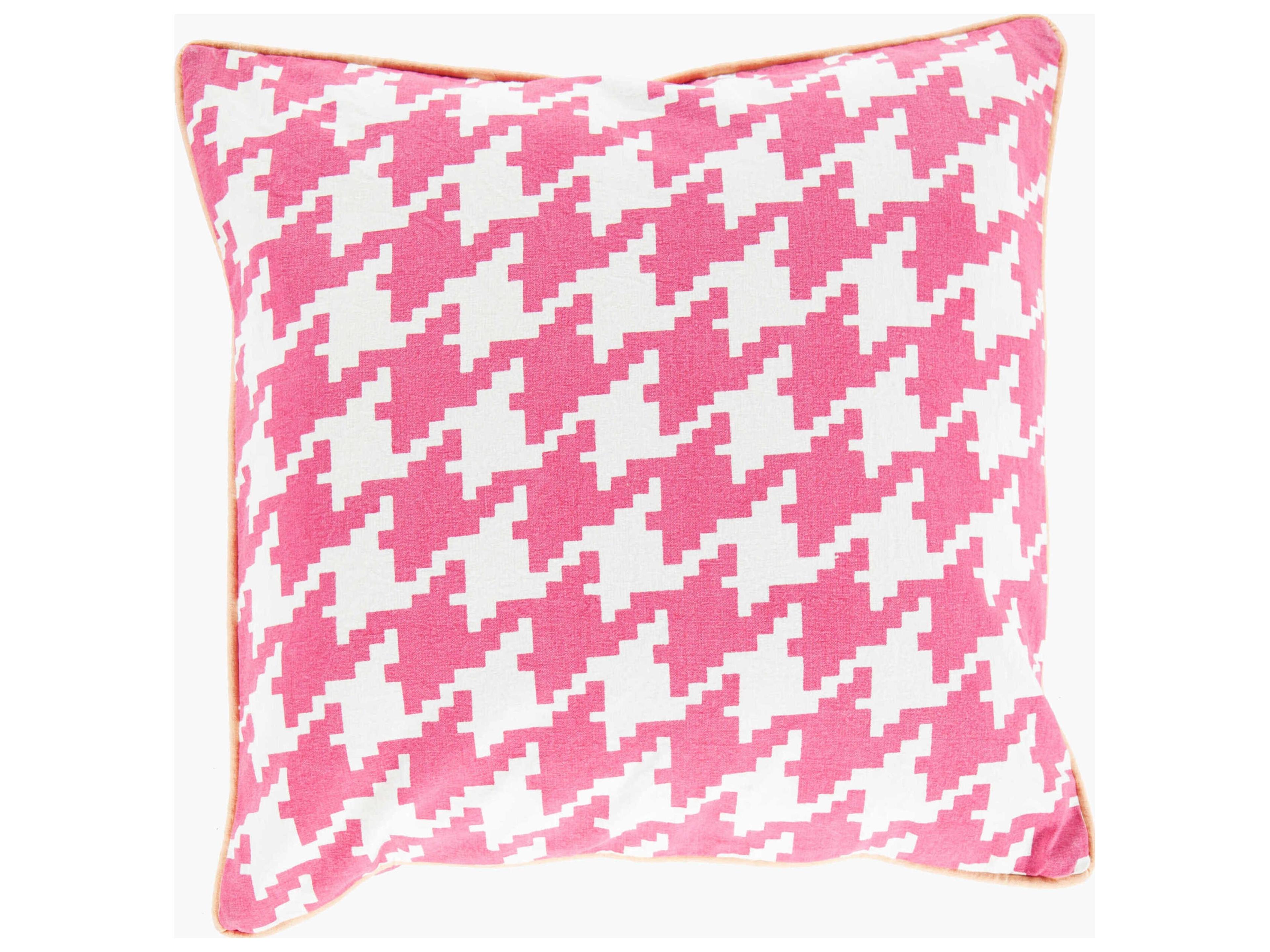 Houndstooth Magenta Pillow