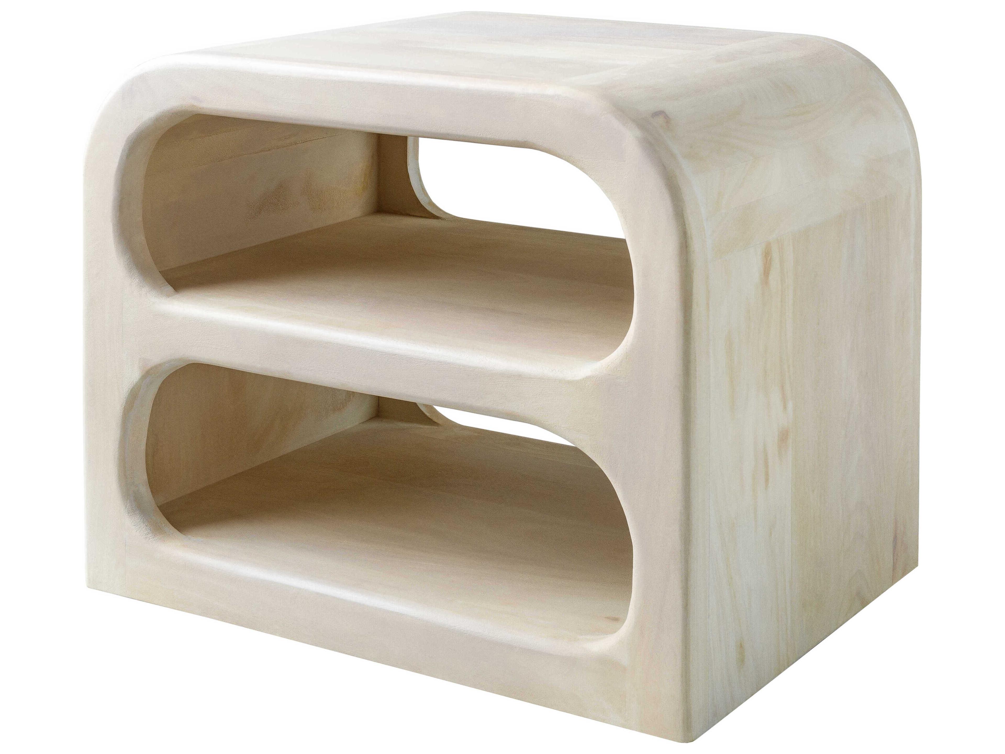 Tana Rectangular Wood Ivory End Table