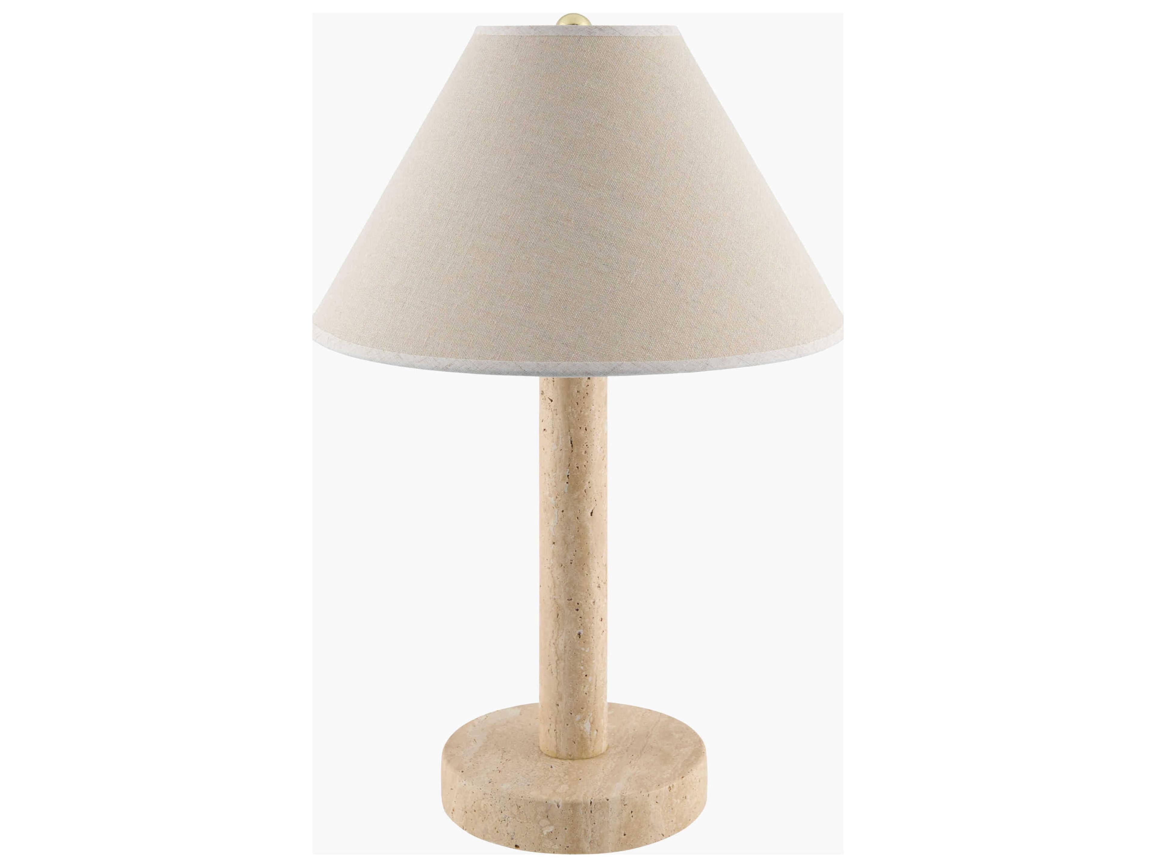 Surya Tobin Wheat Linen Off White Table Lamp