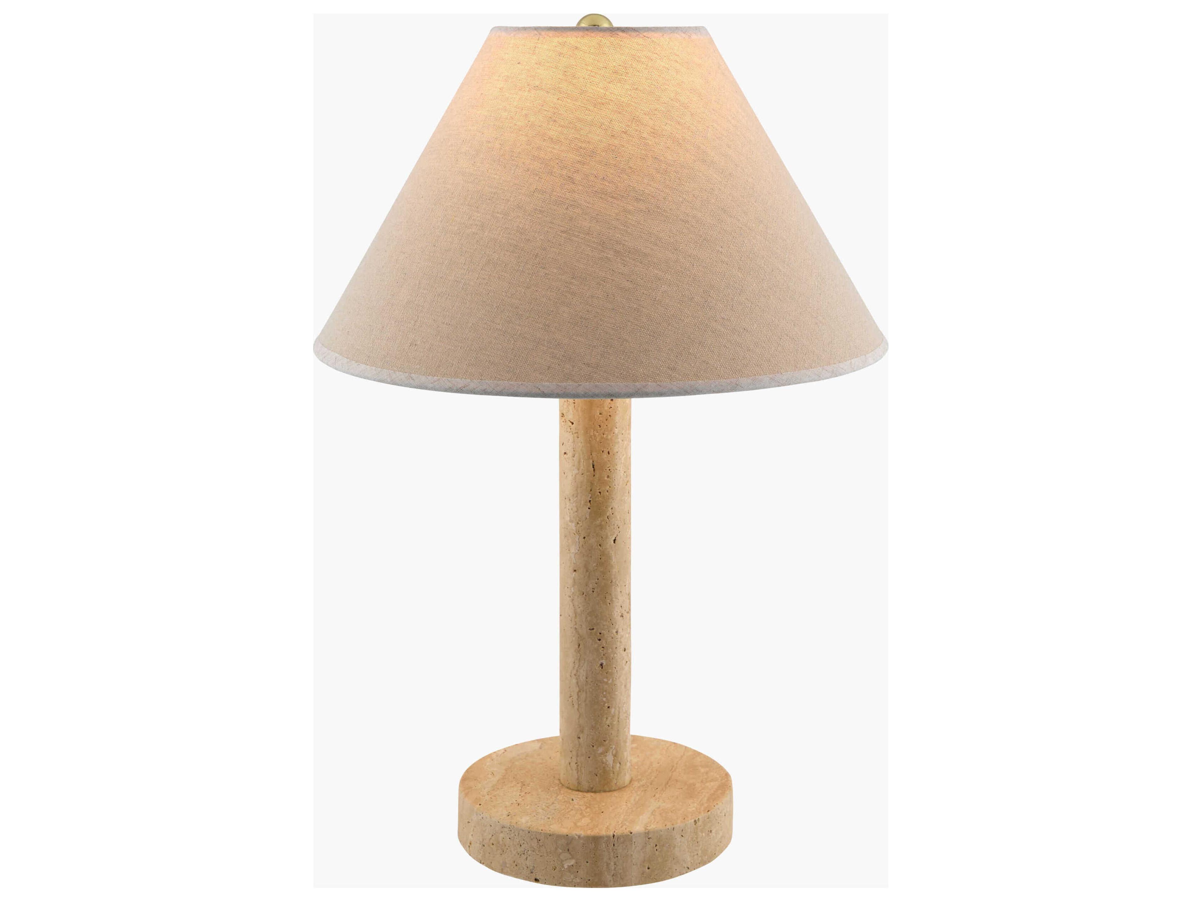 Surya Tobin Wheat Linen Off White Table Lamp