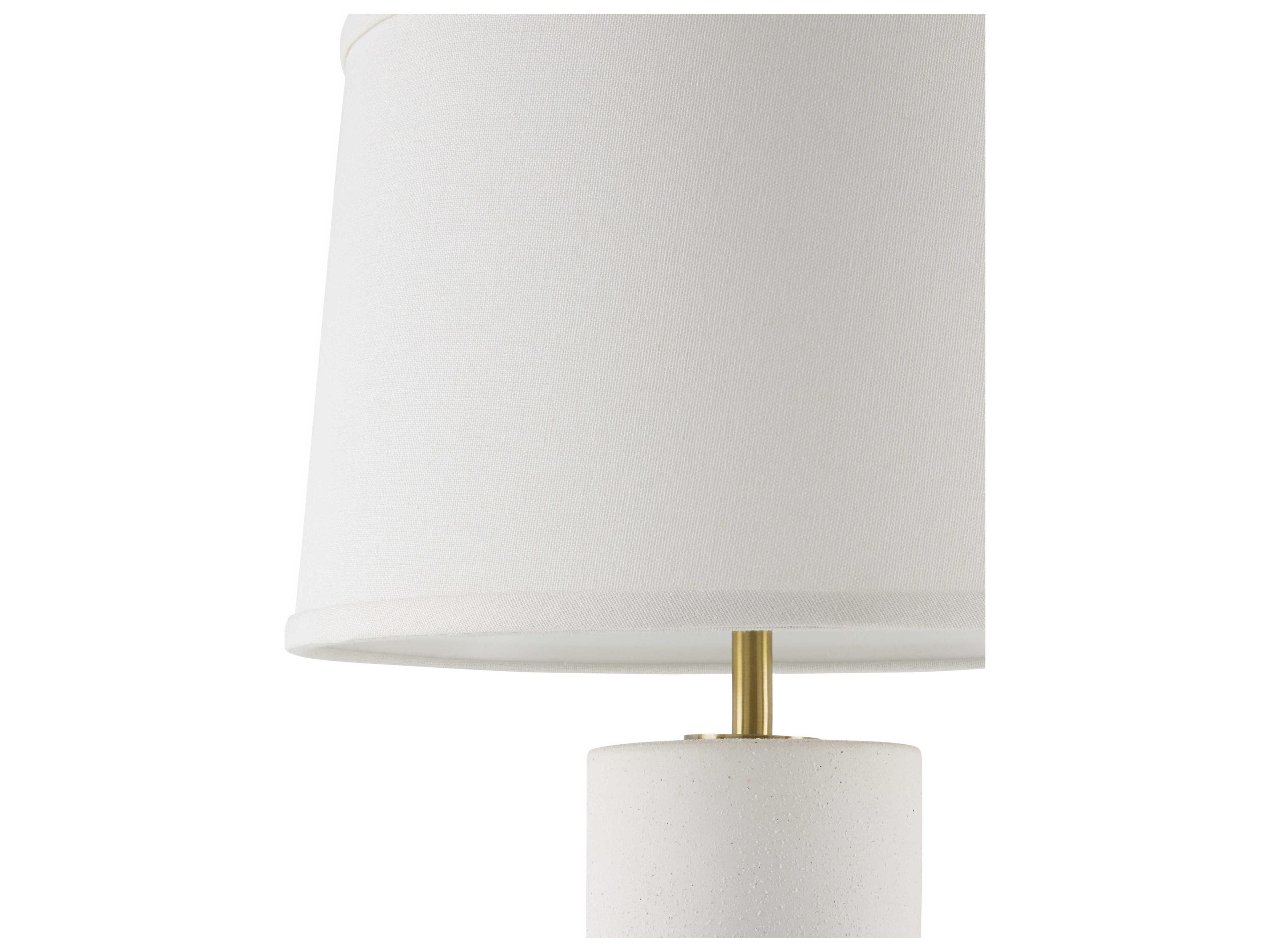Surya Tabou White Linen Table Lamp