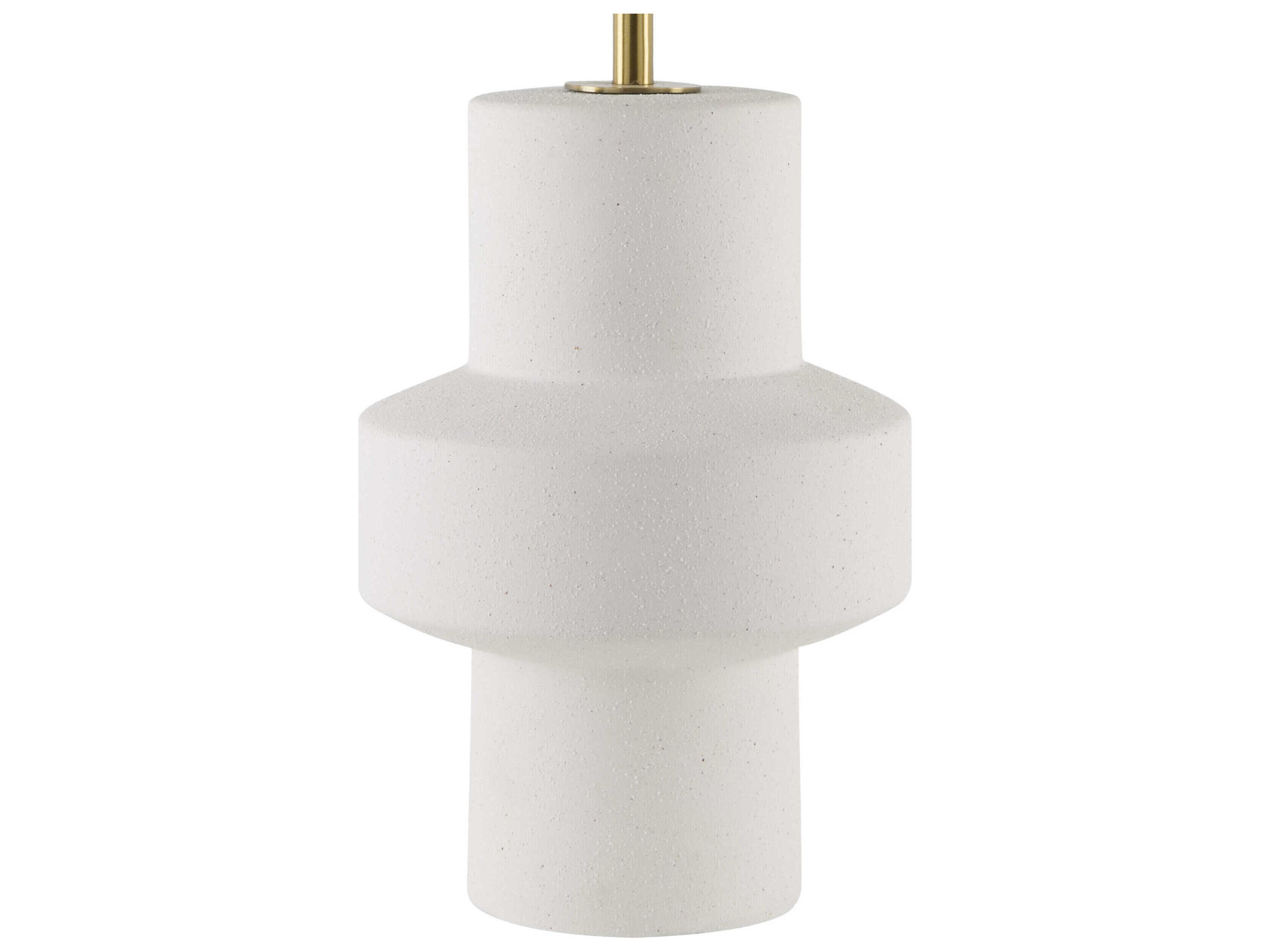 Surya Tabou White Linen Table Lamp