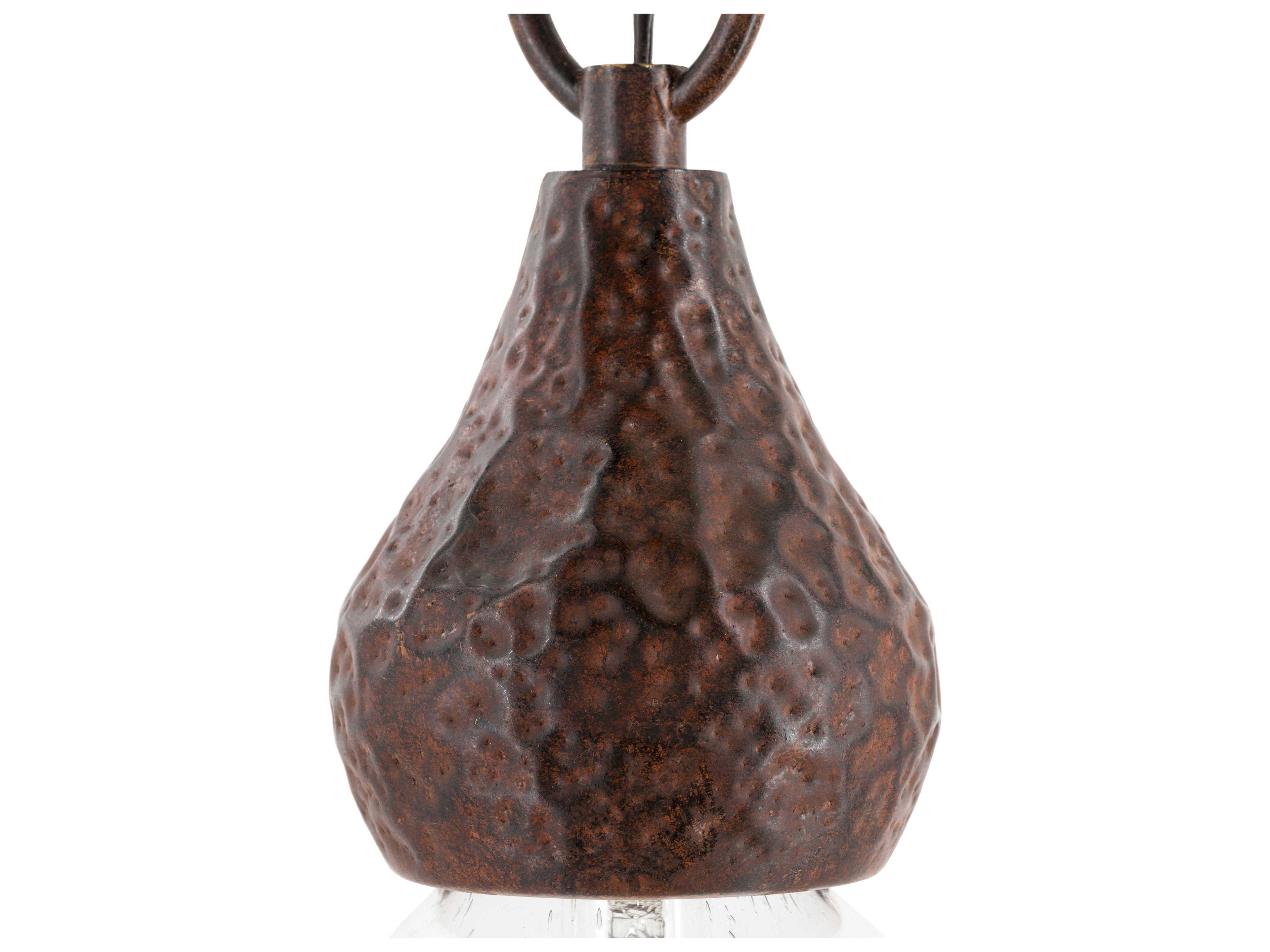 Surya Tenison 1-Light Rust Brown Mini Pendant