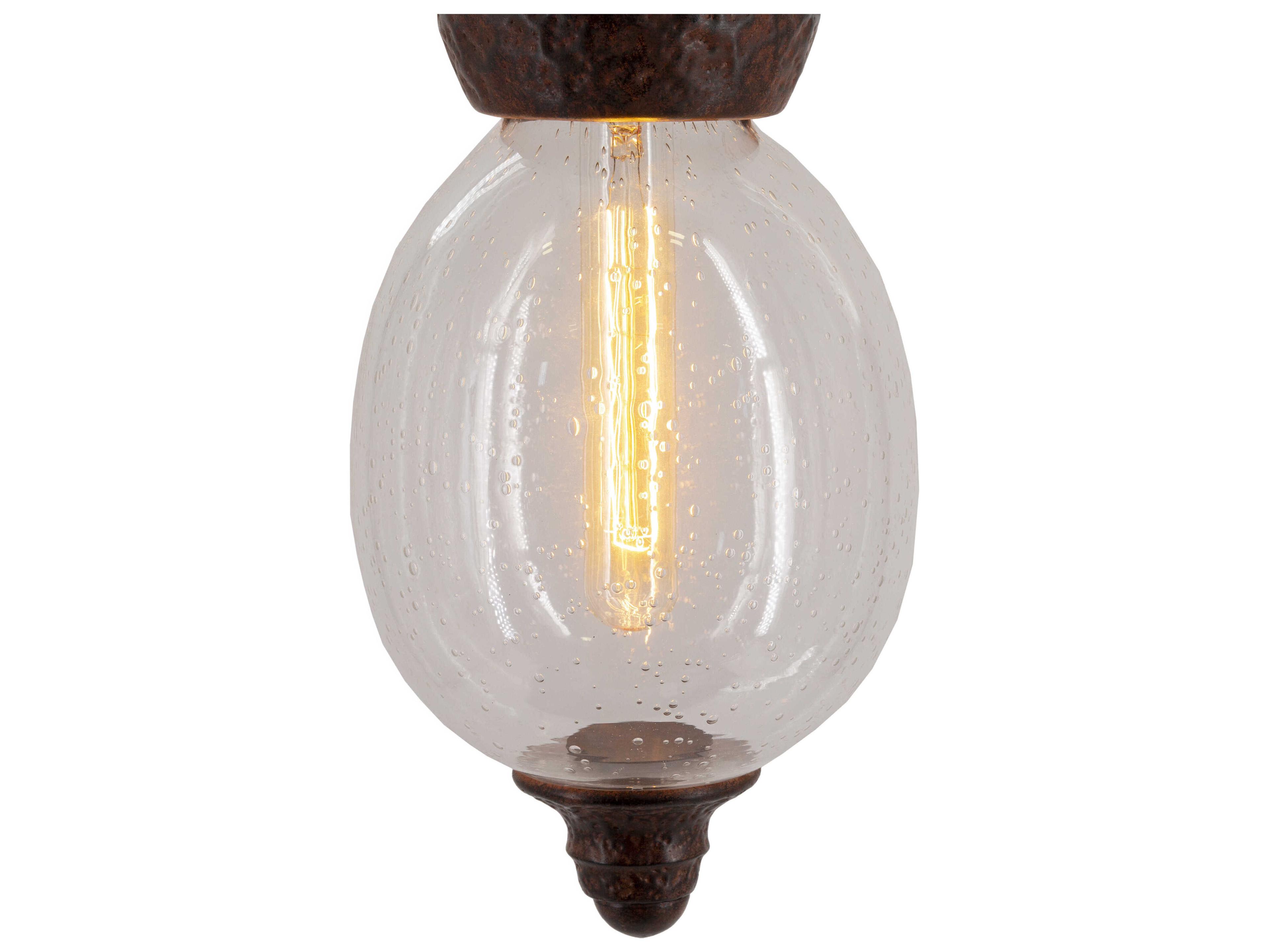 Surya Tenison 1-Light Rust Brown Mini Pendant
