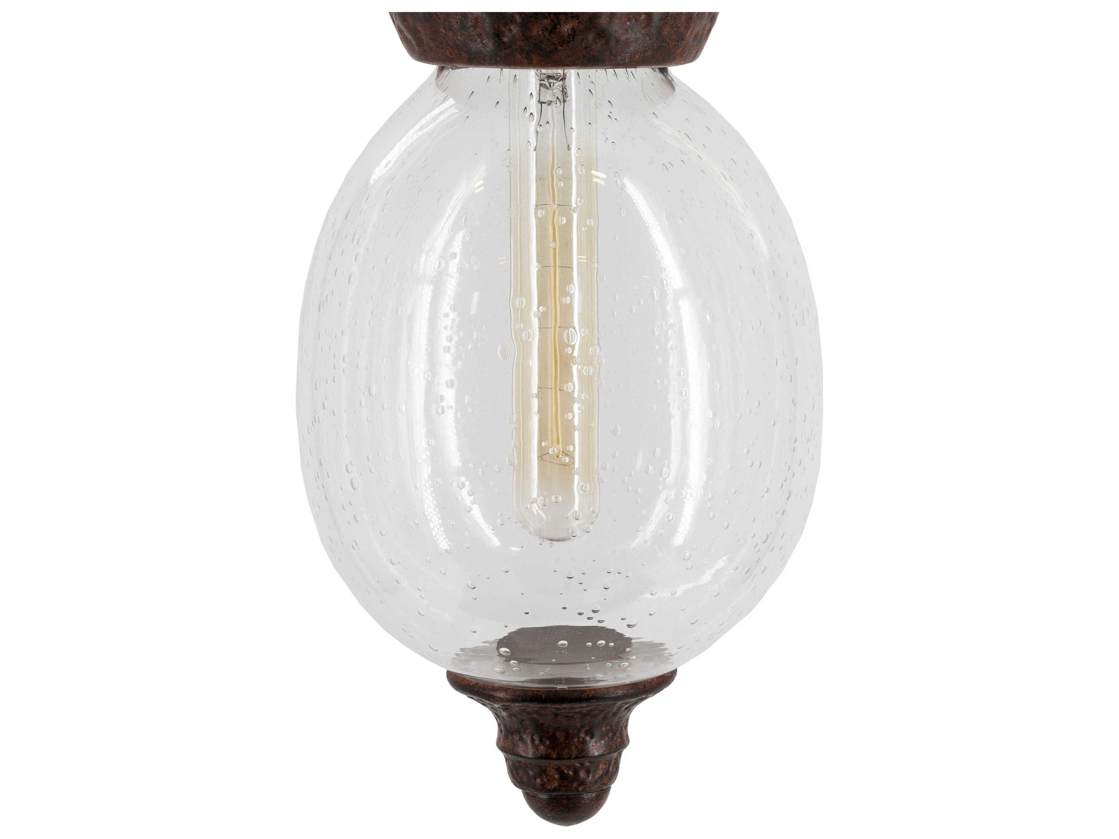 Surya Tenison 1-Light Rust Brown Mini Pendant