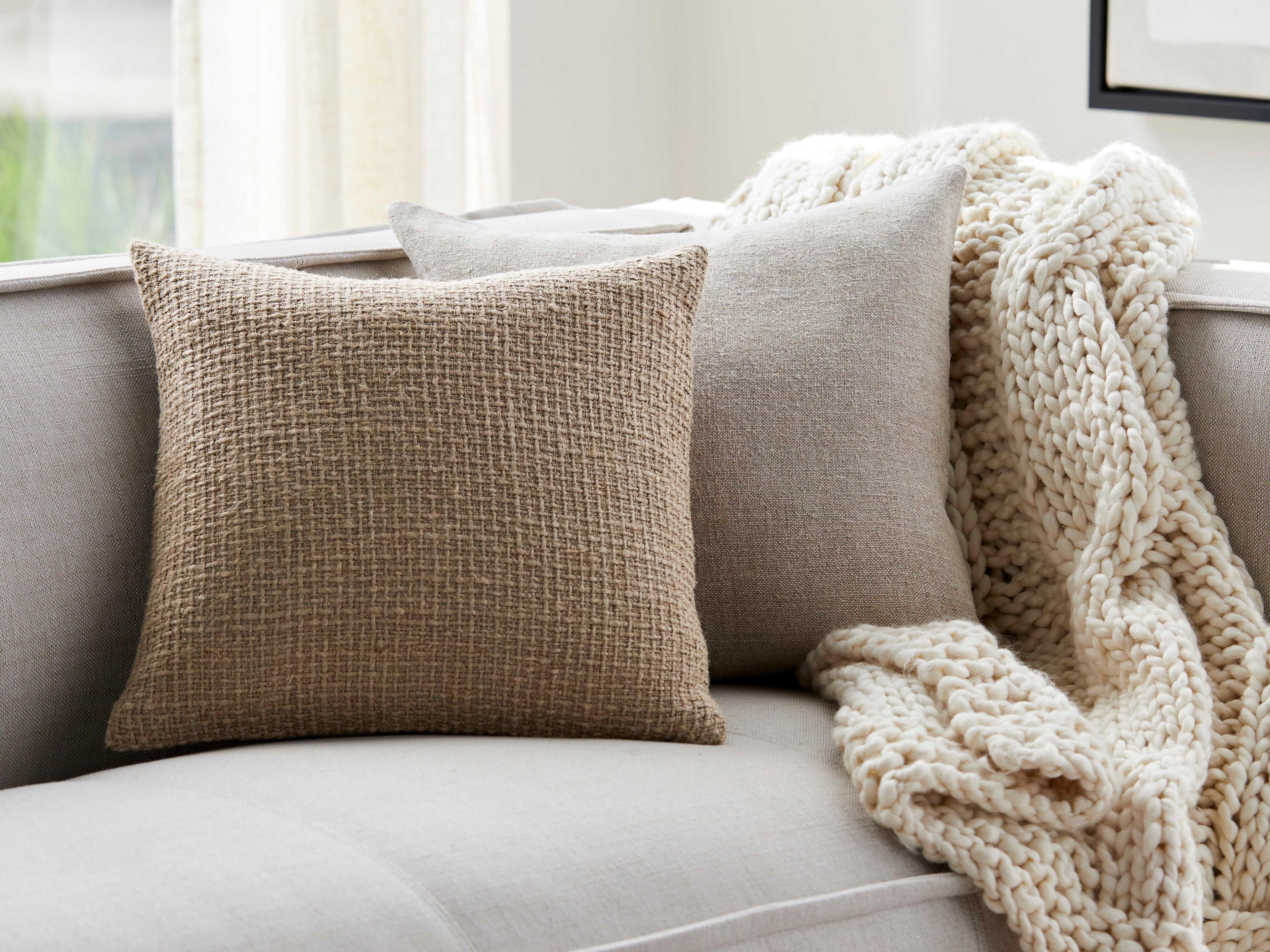 Surya Thurstan Beige Pillow