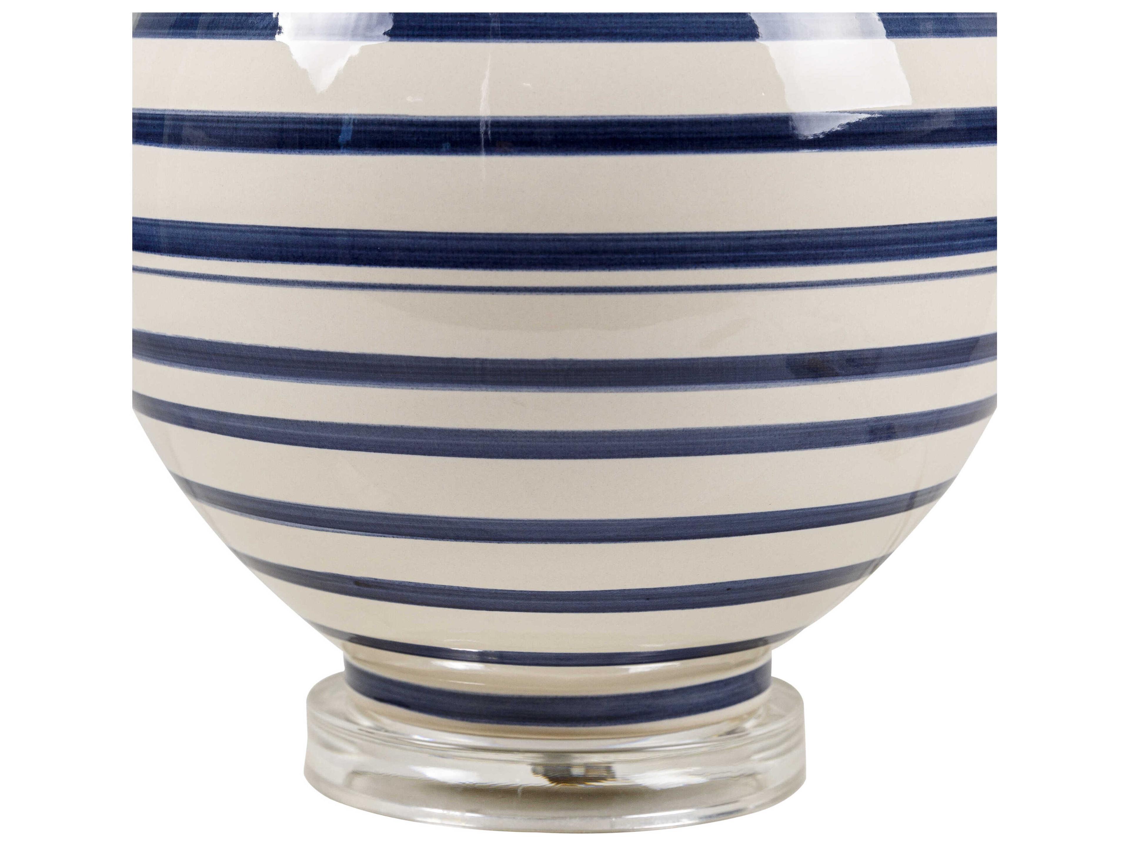 Surya Tideline Navy Cream Beige Linen Polyester Blue Buffet Lamp