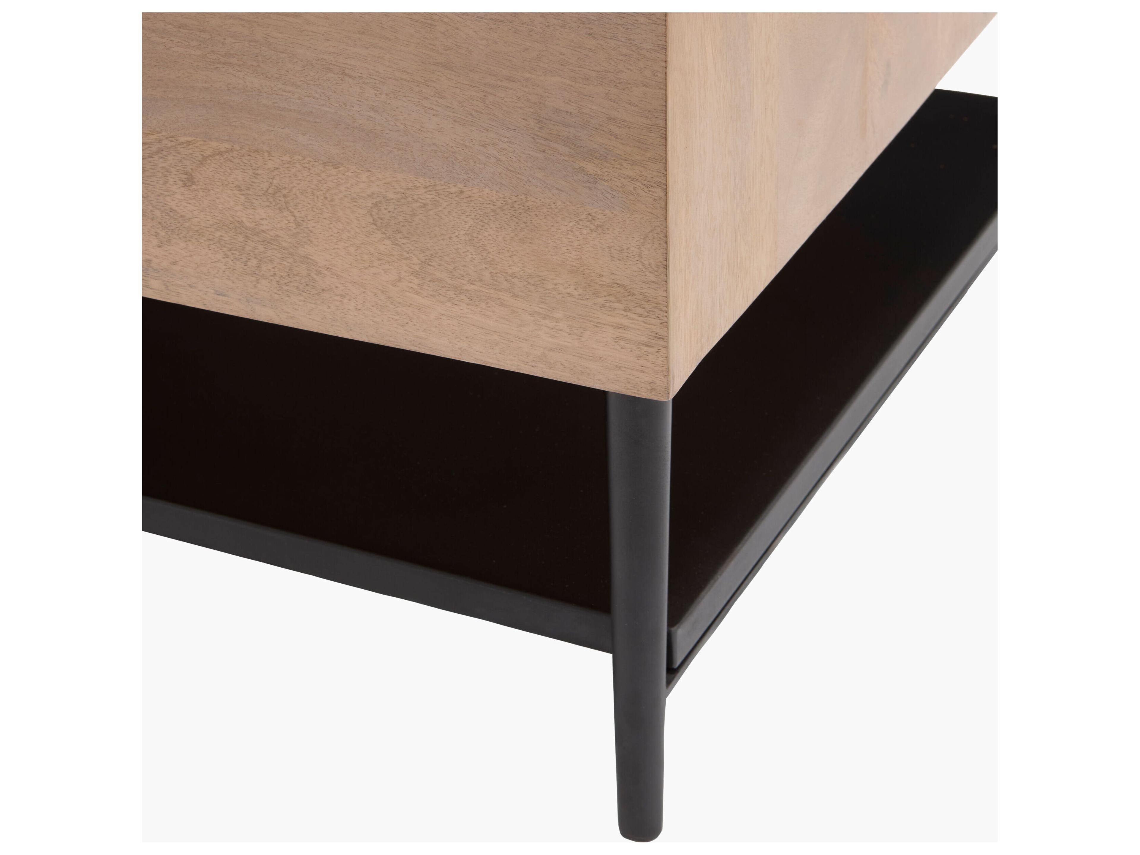 Surya Timo Rectangular Wood Brown Black Coffee Table