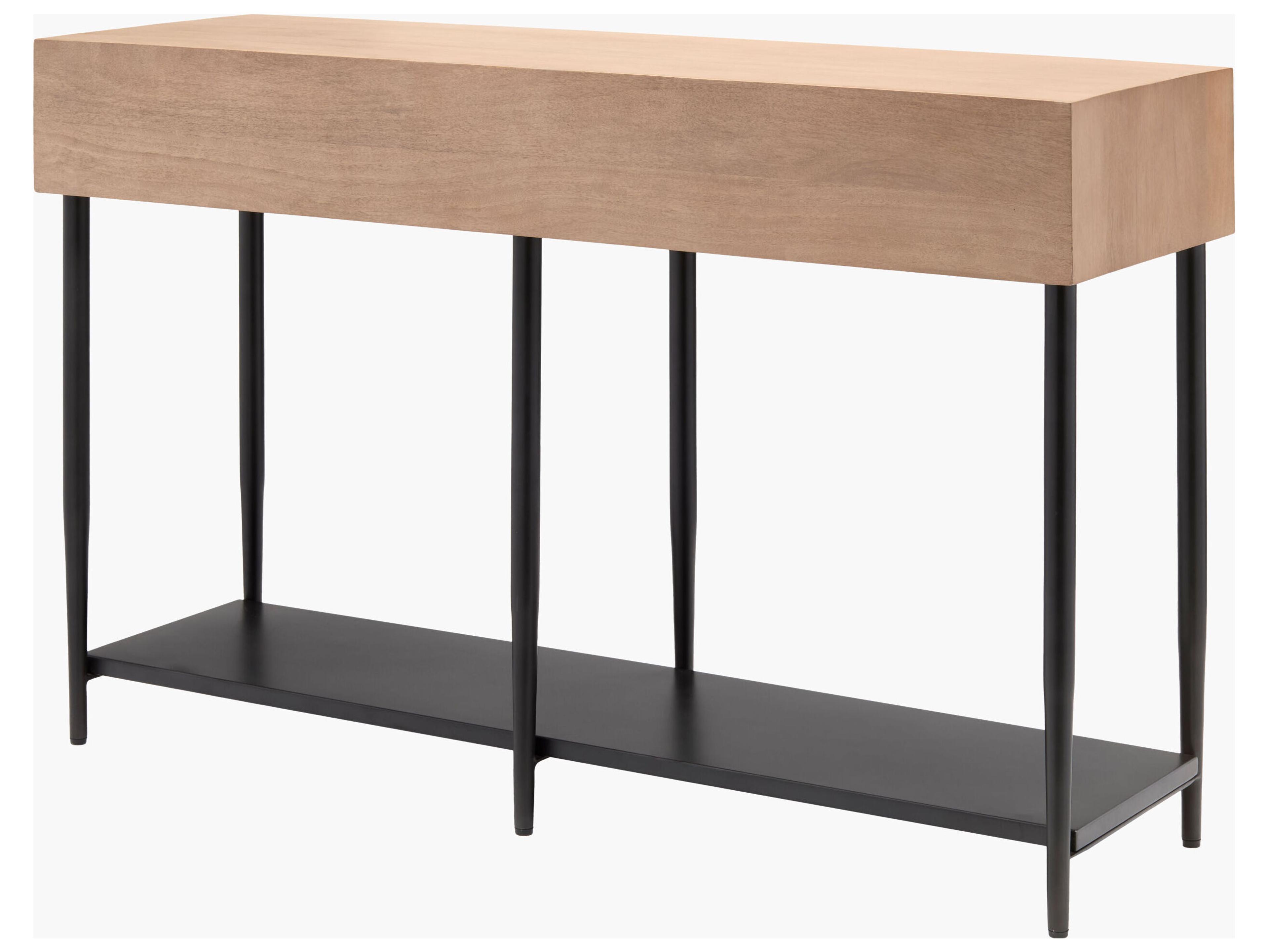Timo Rectangular Wood Brown Black Console Table