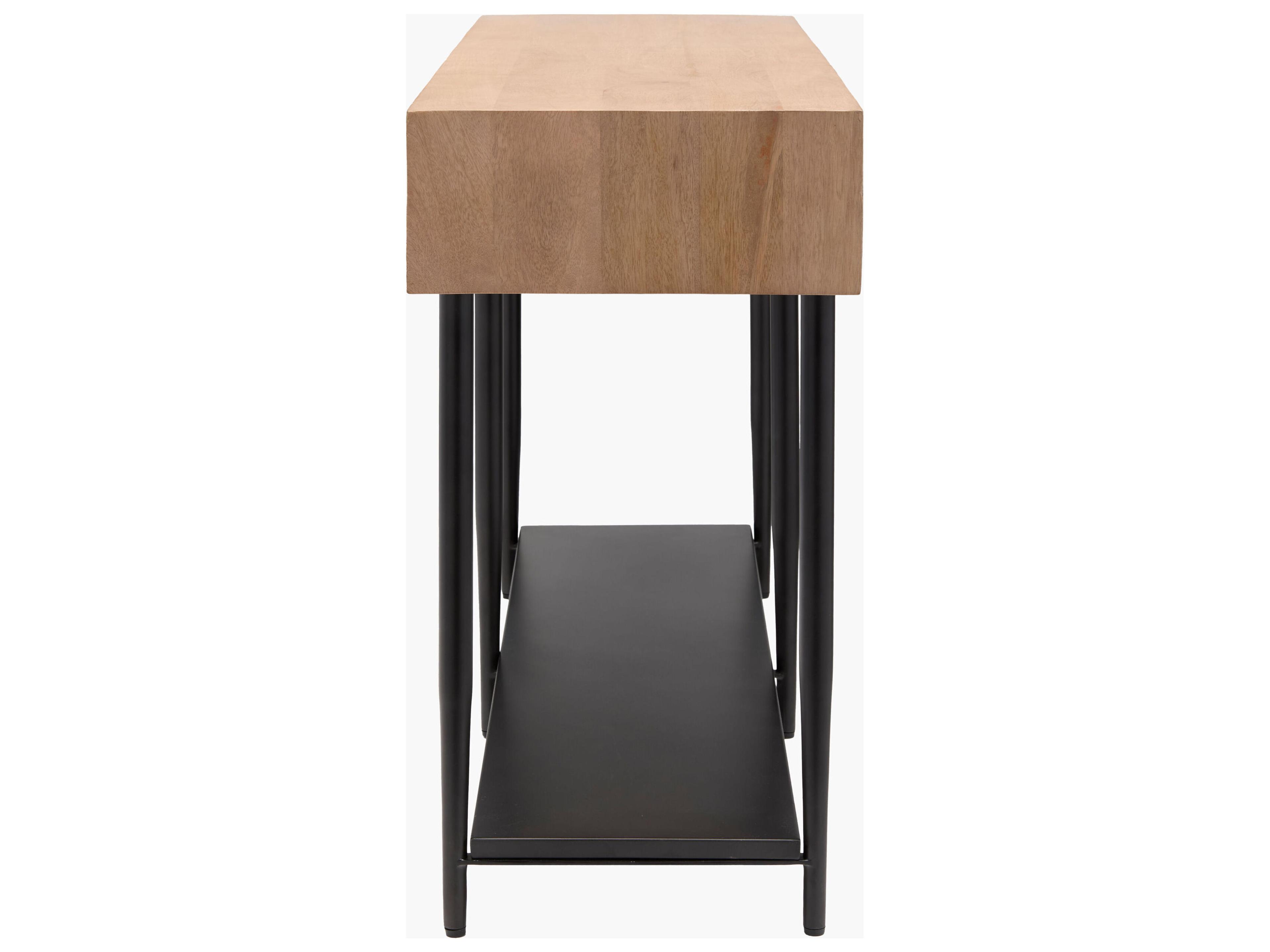 Surya Timo Rectangular Wood Brown Black Console Table