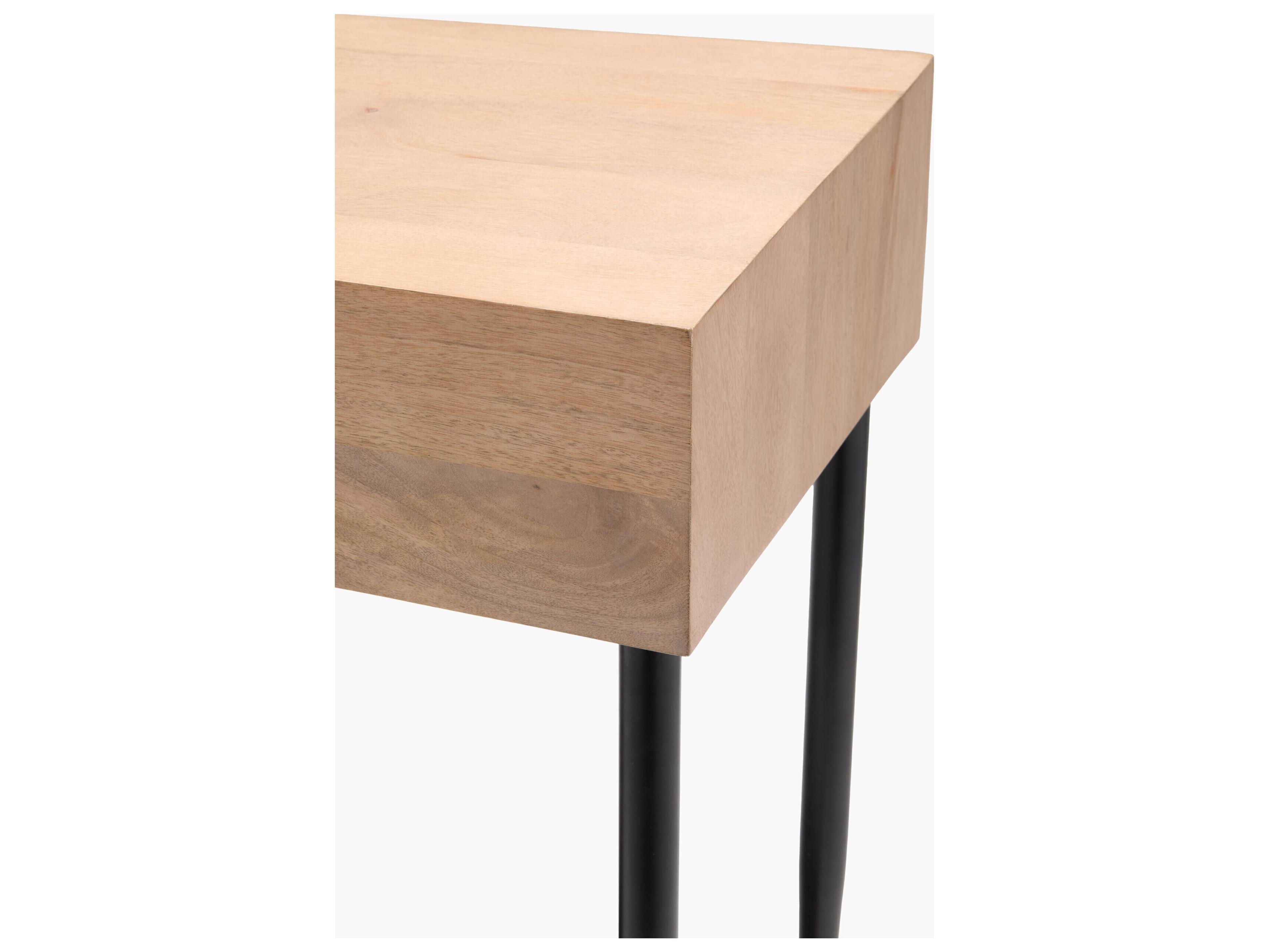 Surya Timo Rectangular Wood Brown Black Console Table