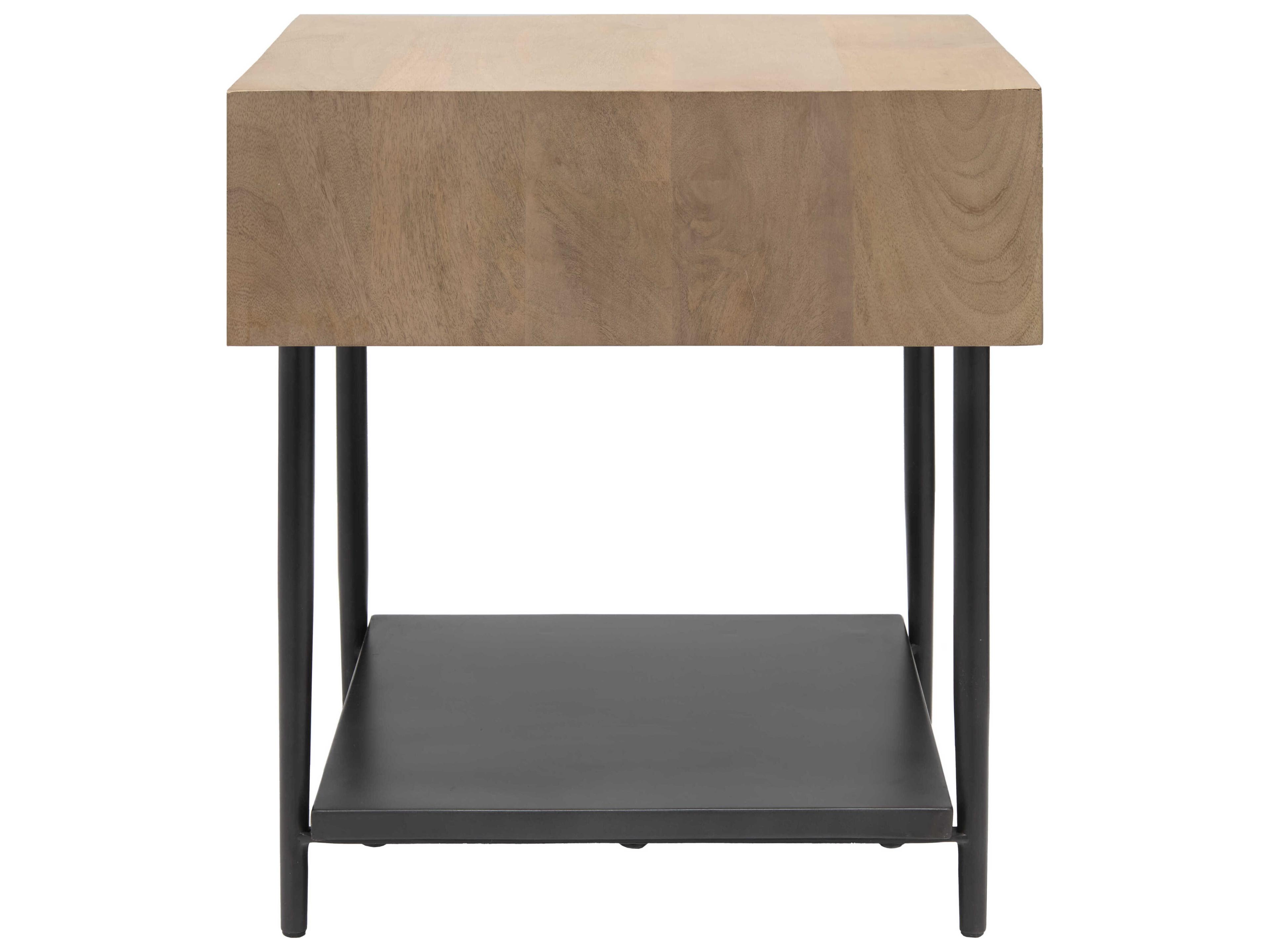 Surya Timo Square Wood Brown Black End Table