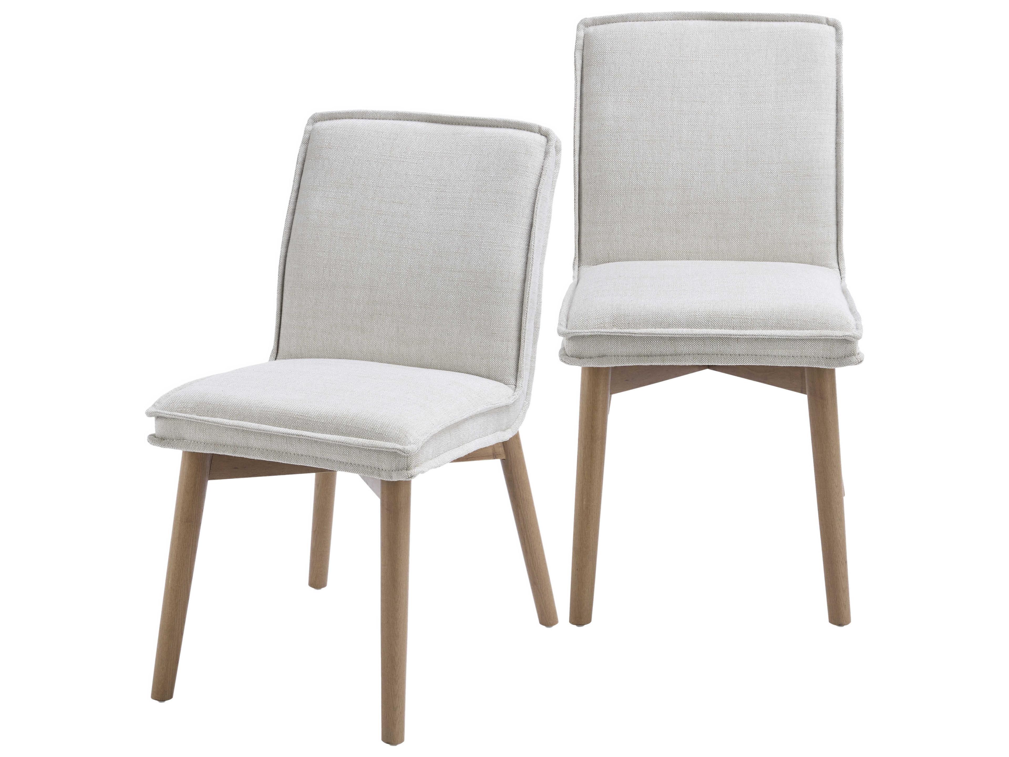 Tilly Beech Wood Gray Arm Dining Chair Set of 2