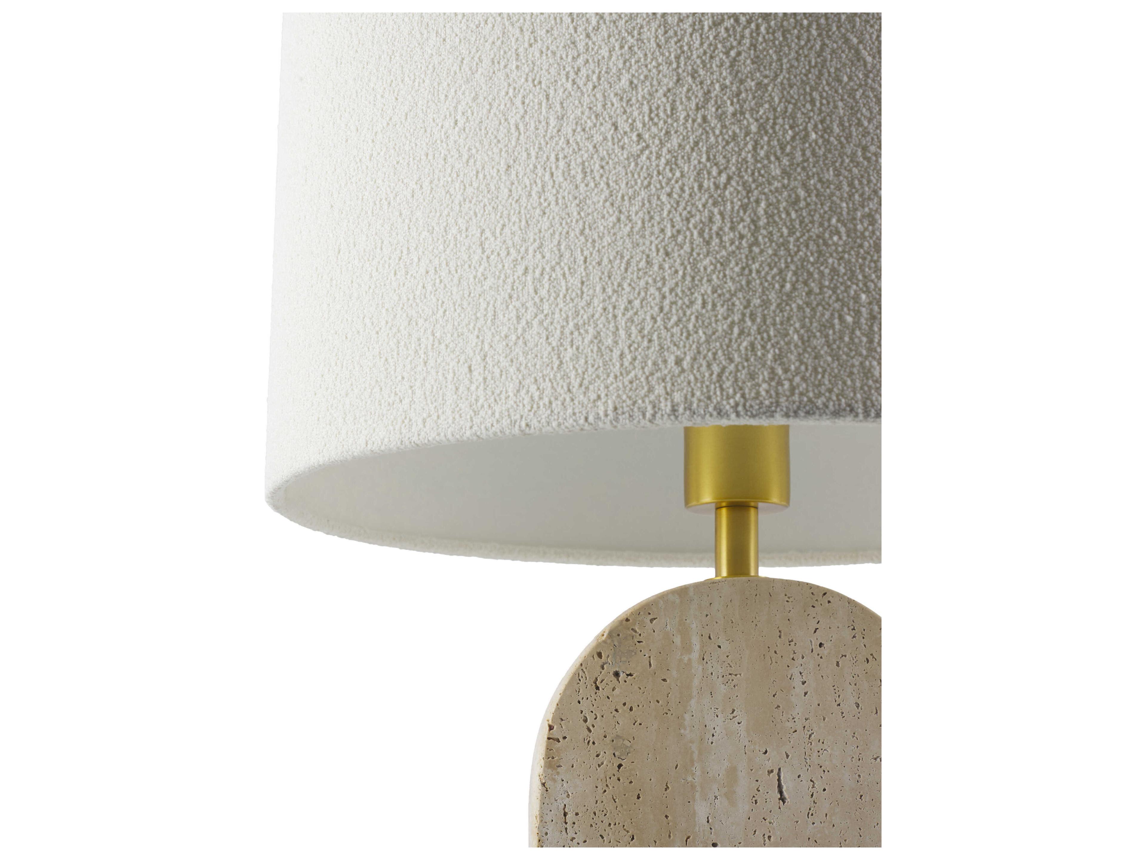 Surya Tenor Natural Beige White Linen Off Table Lamp
