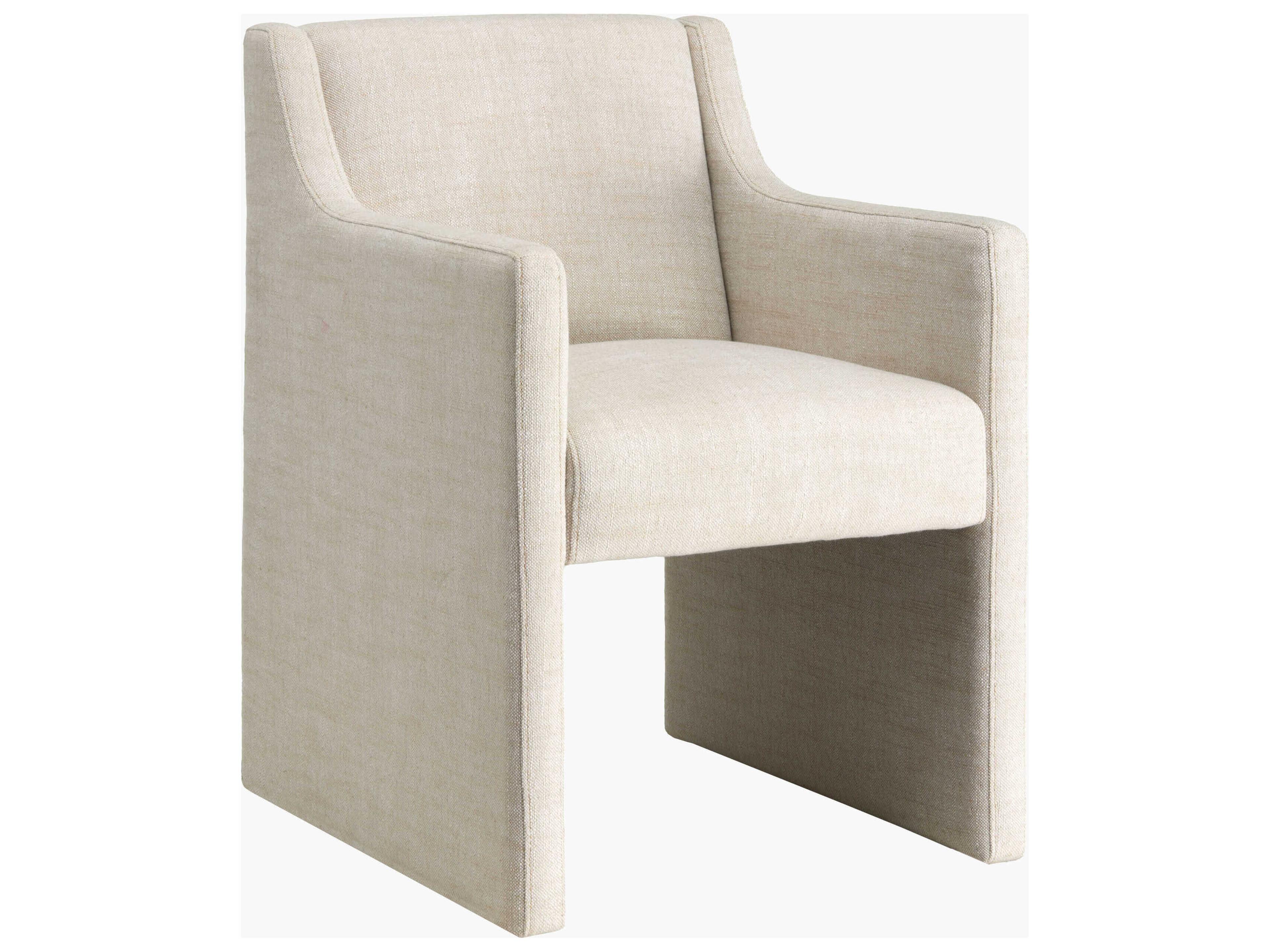 Toko White Upholstered Arm Dining Chair