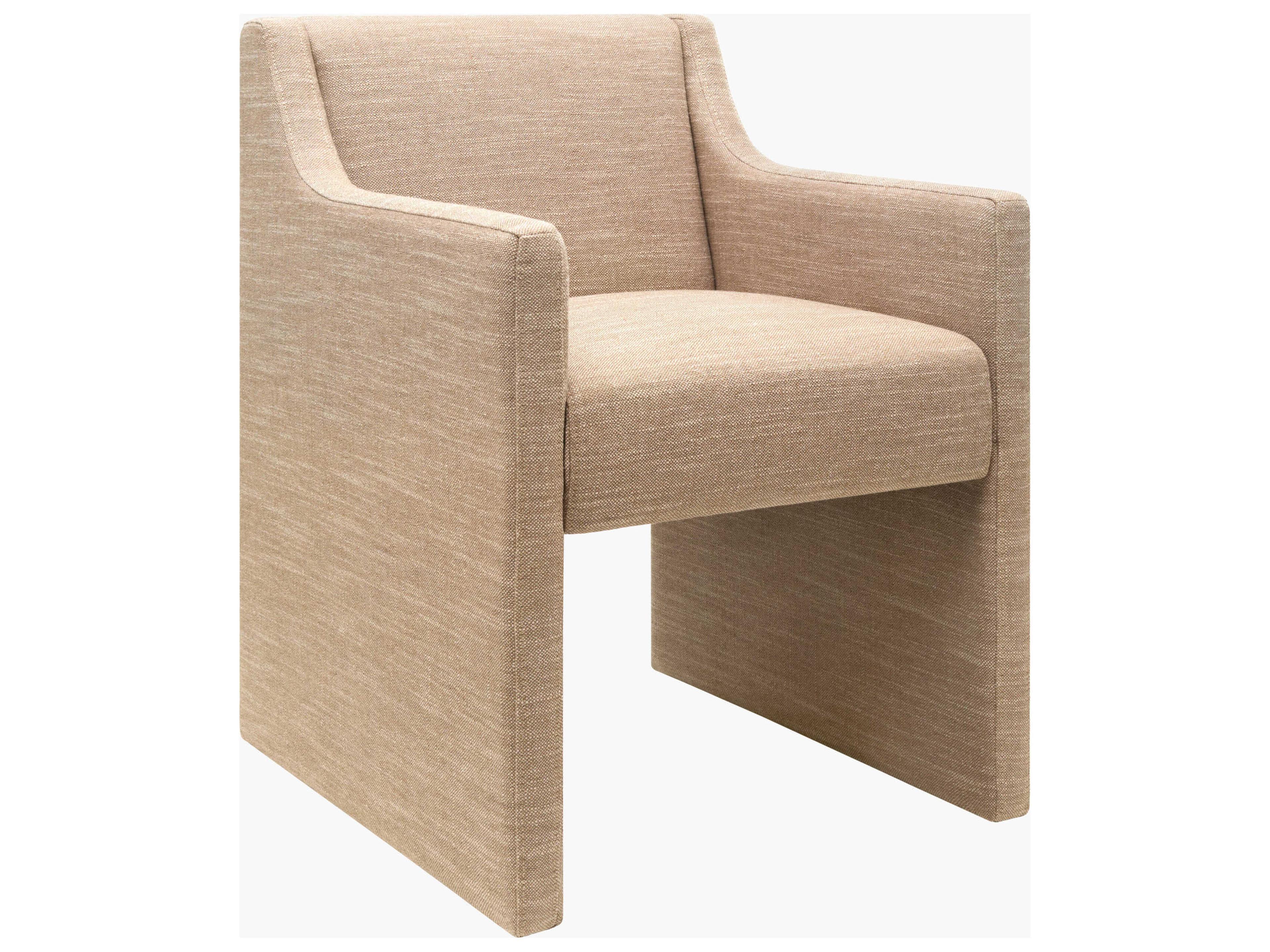 Surya Toko Beige Upholstered Arm Dining Chair